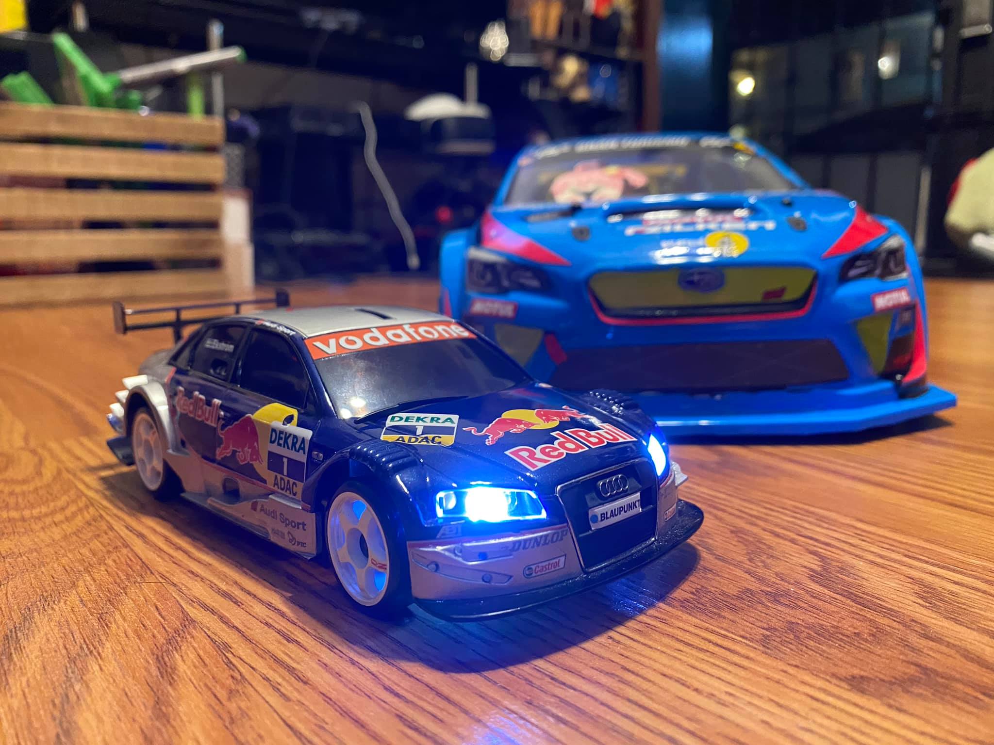 Airbrushed Red Bull logos on MiniZ body