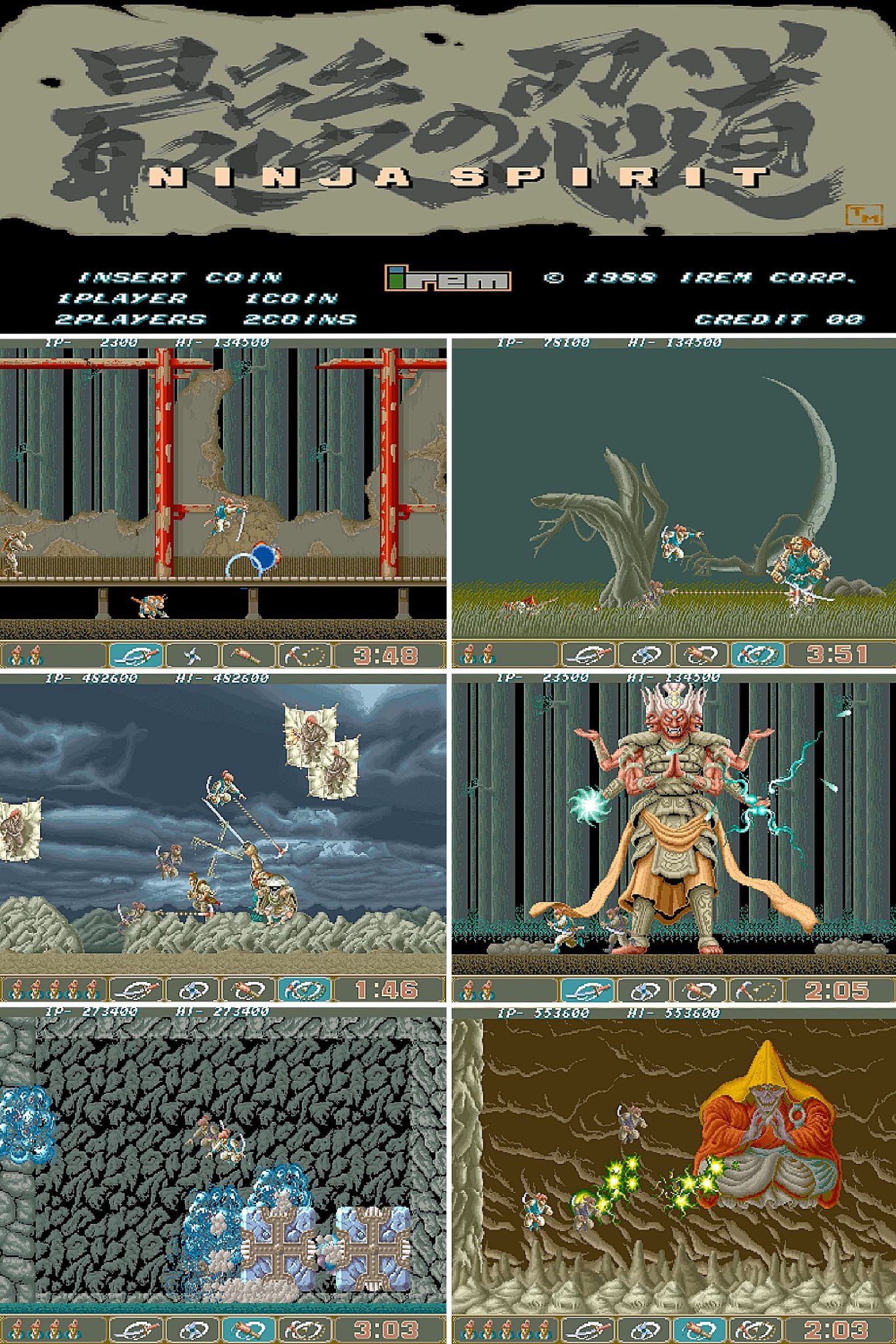 Ninja Spirit arcade game review