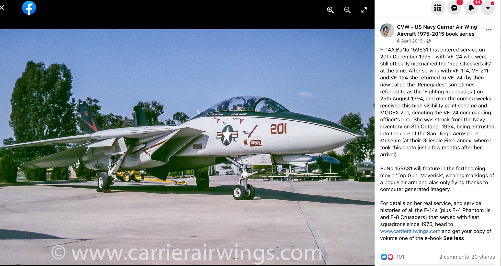 むぅページ Rogue Nation F-14A Tomcat Buno.159631 details and patch