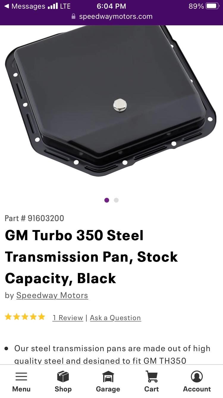 SPP GM TH350 Transmission Pan – Stock Capacity, OE Style, Black EDP Coated Steel
