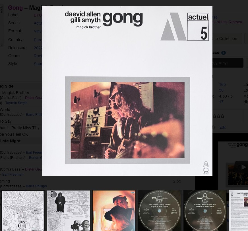 Gong - Magick Brother limited edition gatefold vinyl
