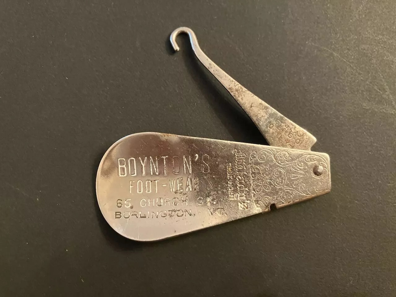 Vintage shoe horn with buttonhook from Boynton
