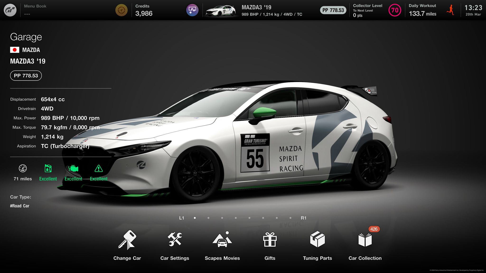 Mazda 3 with 787b engine tune
