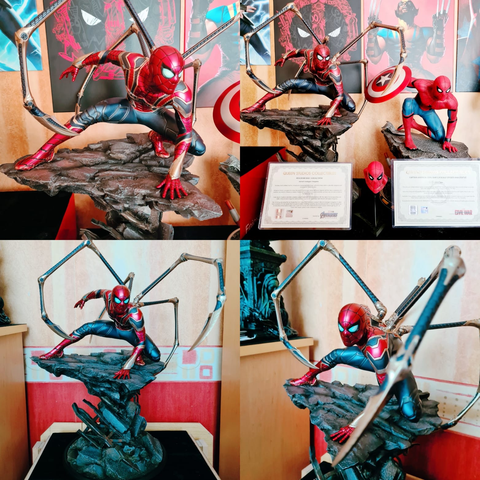 Queen Studios Iron Spider Life Size bust in hand pics