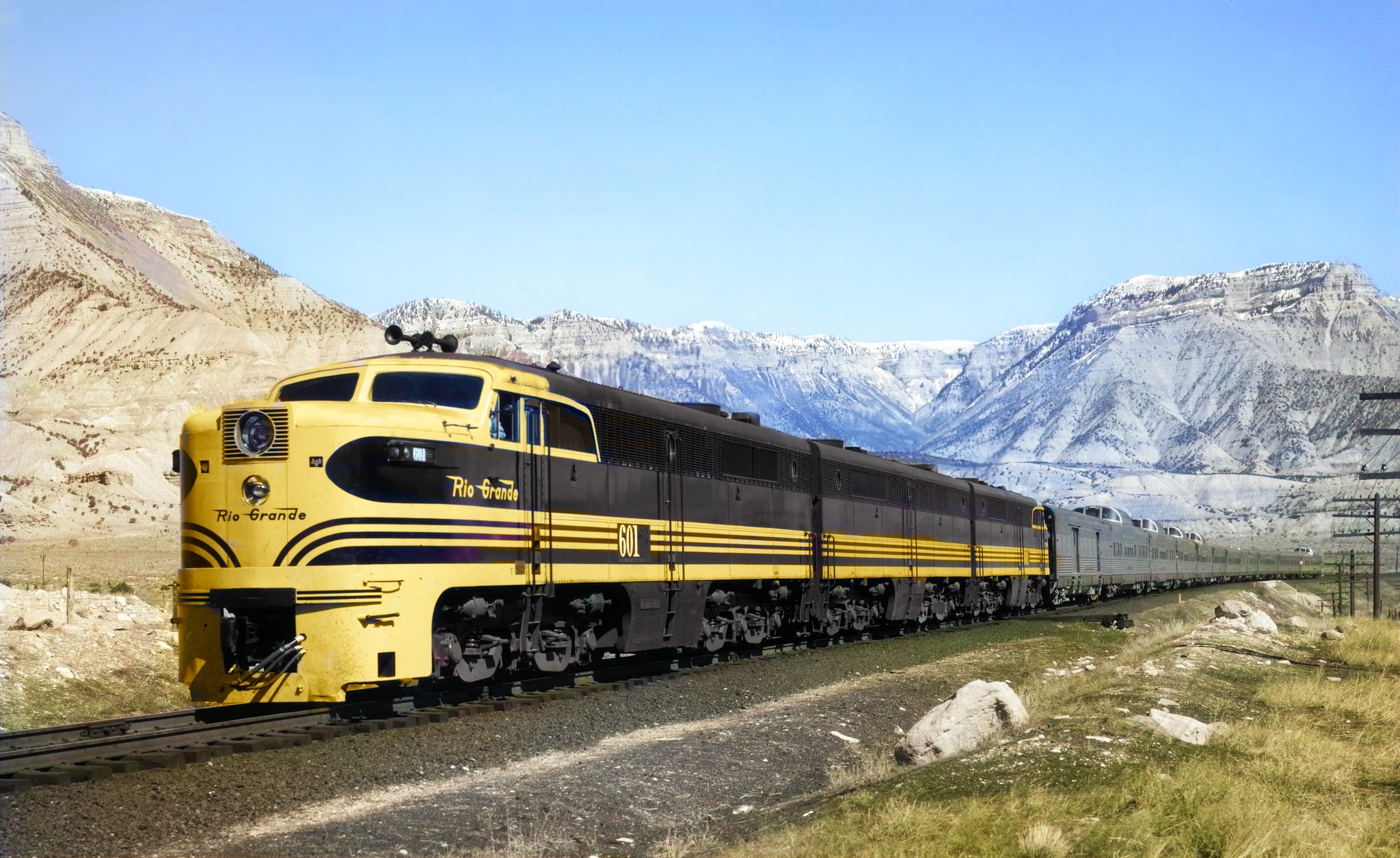 D&RGW 601, Alco PA1 with the California Zephyr Denver and Rio