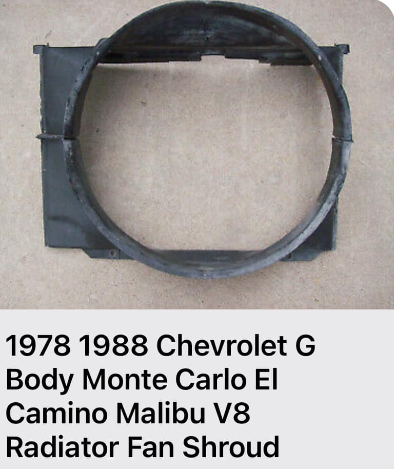 4 Row Radiator Shroud Fan for 1978-1988 Chevy G-body Monte Carlo SS LS El Camino