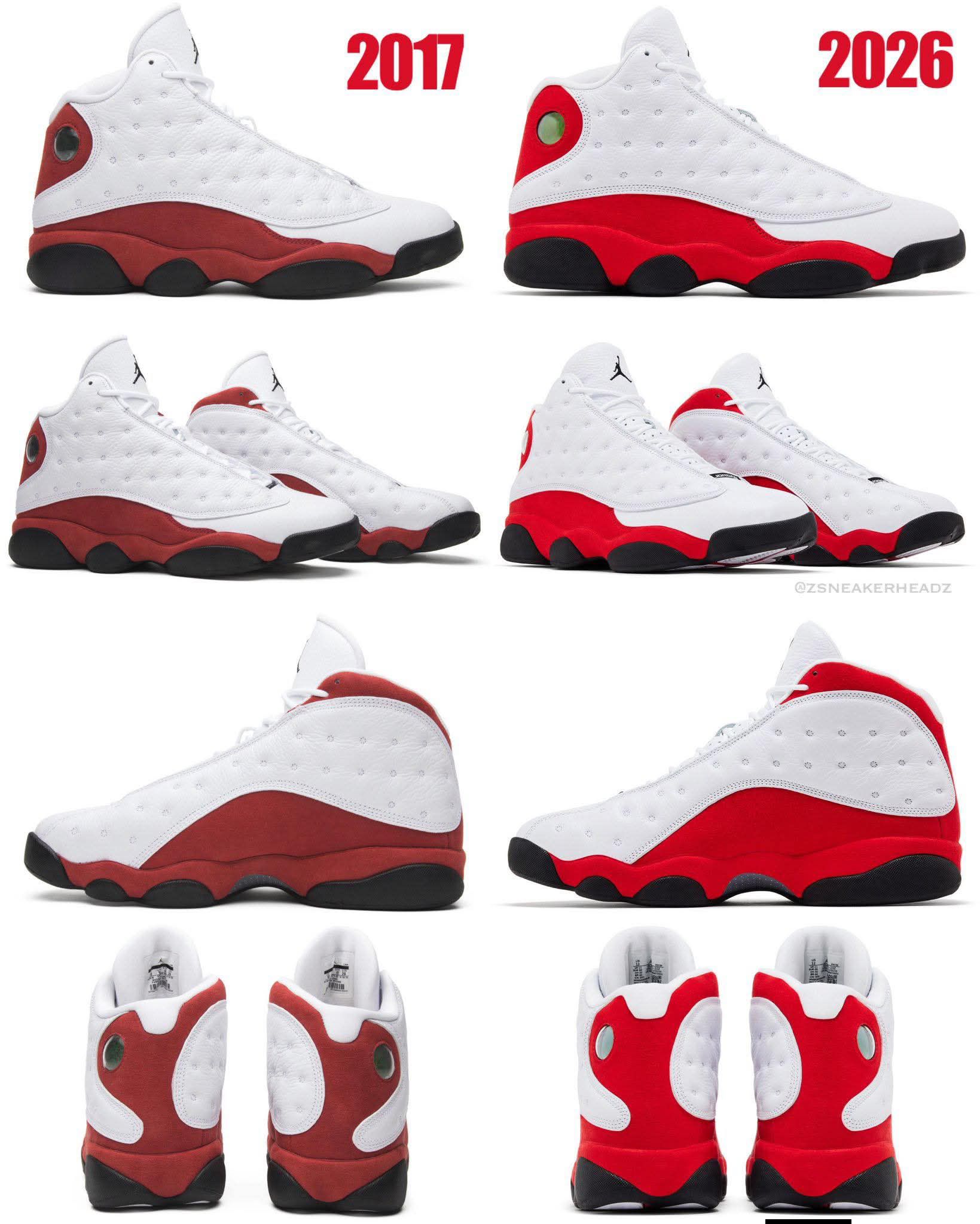 2017 vs 2026 “Chicago” Air Jordan 13 🔴⚪️