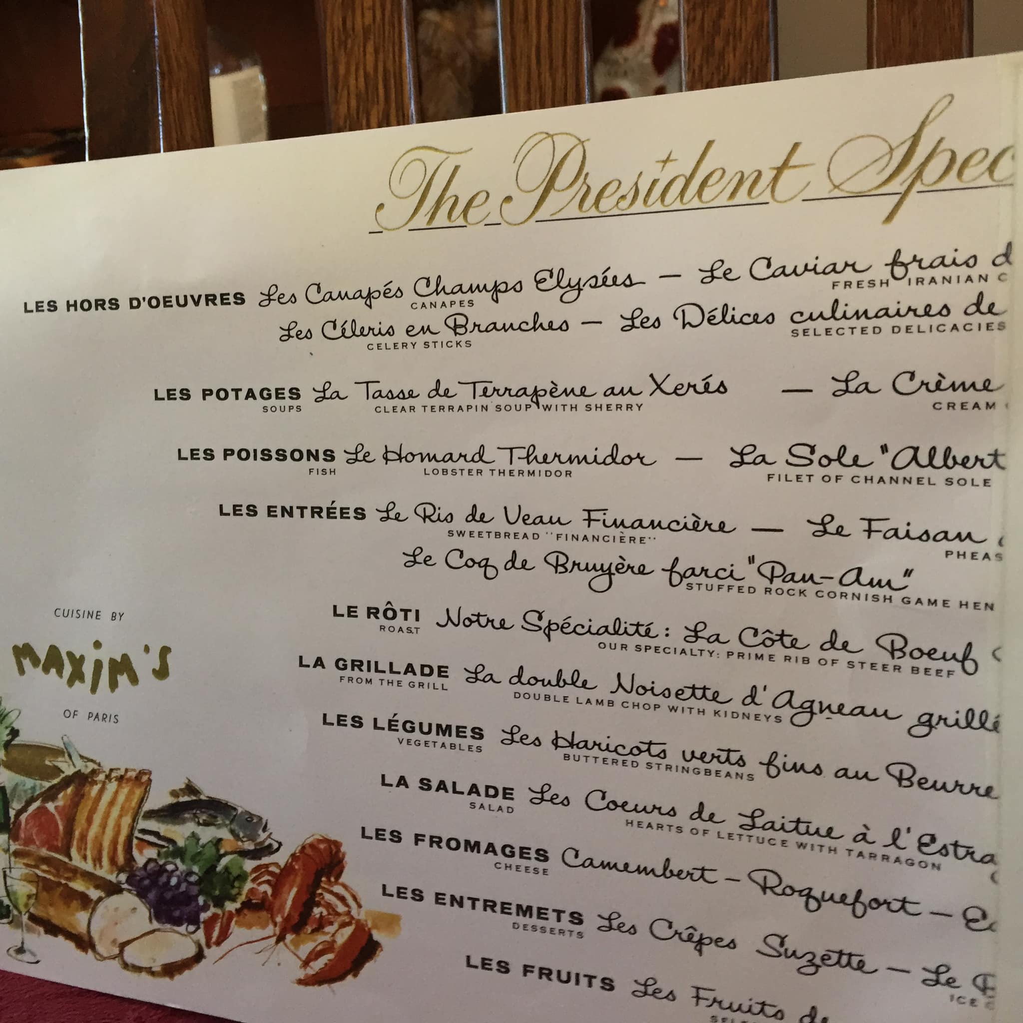 Menu De Restaurant Vintage Pan Am Années 1970 - The President By Maxim's - Collection Aviation