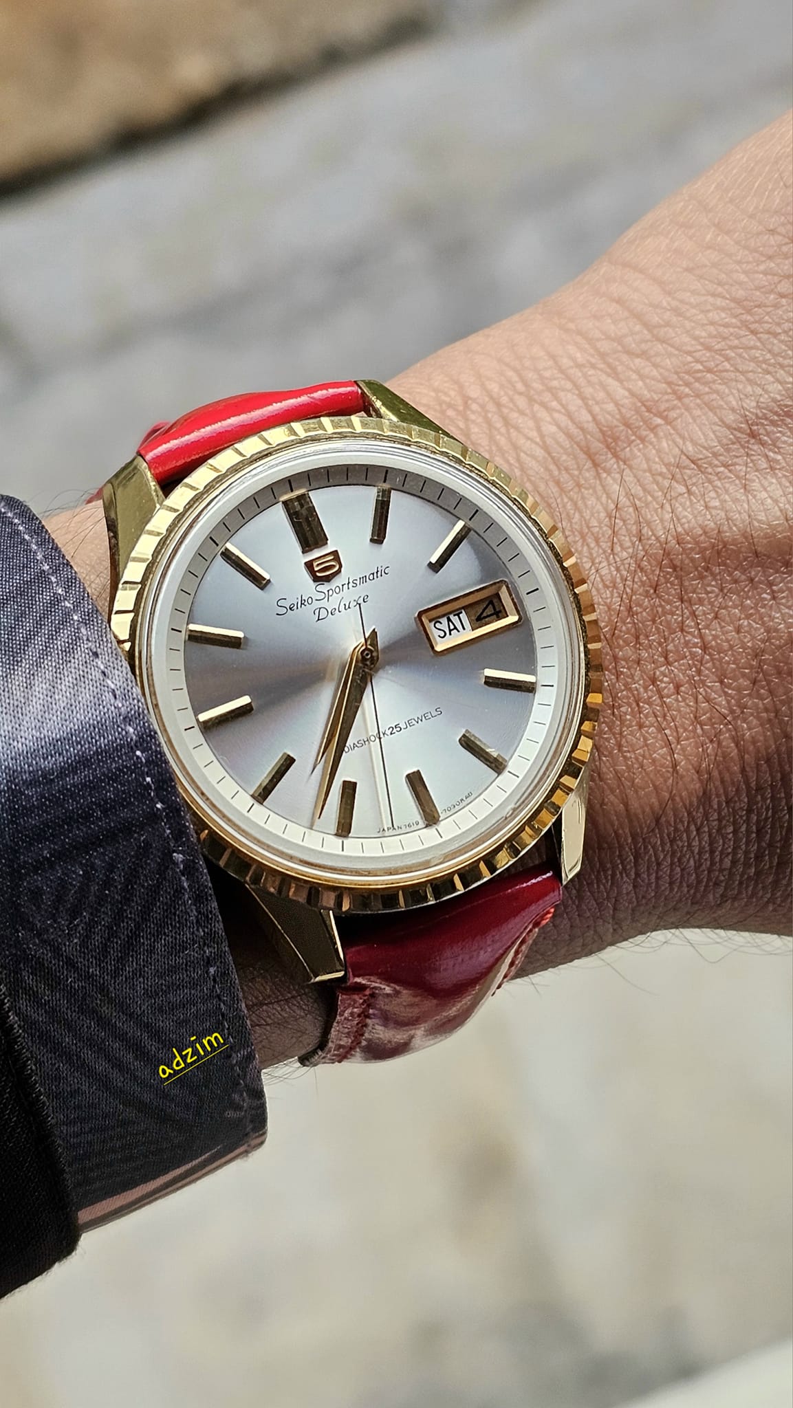 VINTAGE SEIKO LINER DIASHOCK 23 JEWELS ALL GOLD FILLED