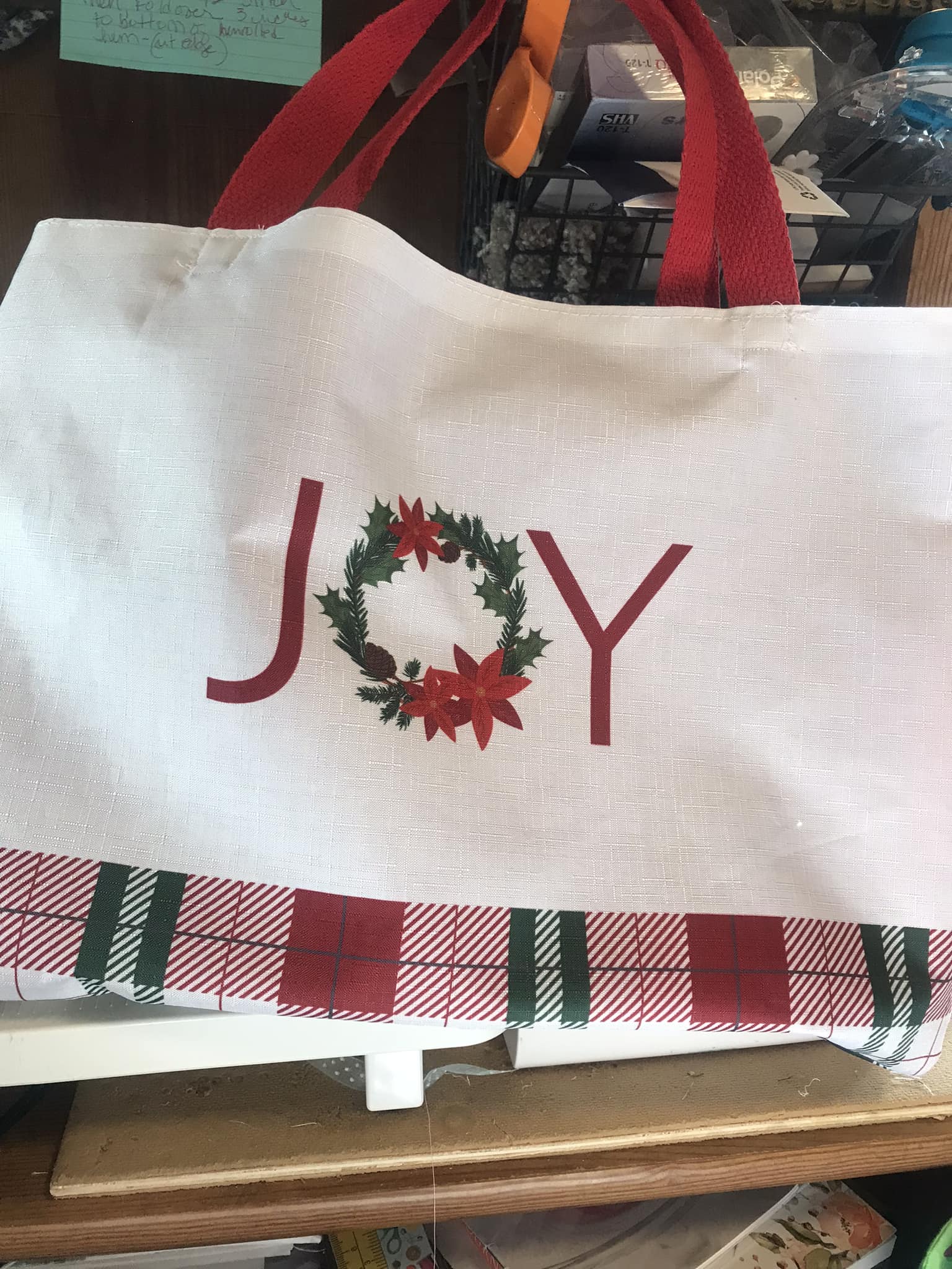 Christmas Canvas Tote Bags - Reversible Pink Xmas Tree Design, Gift & Shopping Bag