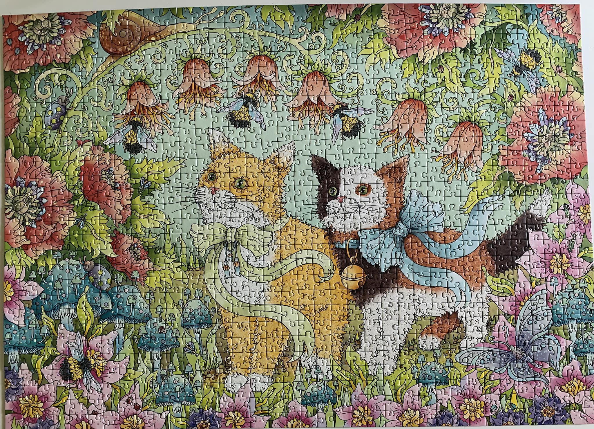Wonder Forge Cats in The Blue Room 1000 Teile Puzzle für Erwachsene | Einzigartige, perfekt sitzende Teile | lustige, lebendige Bilder | Exclusive