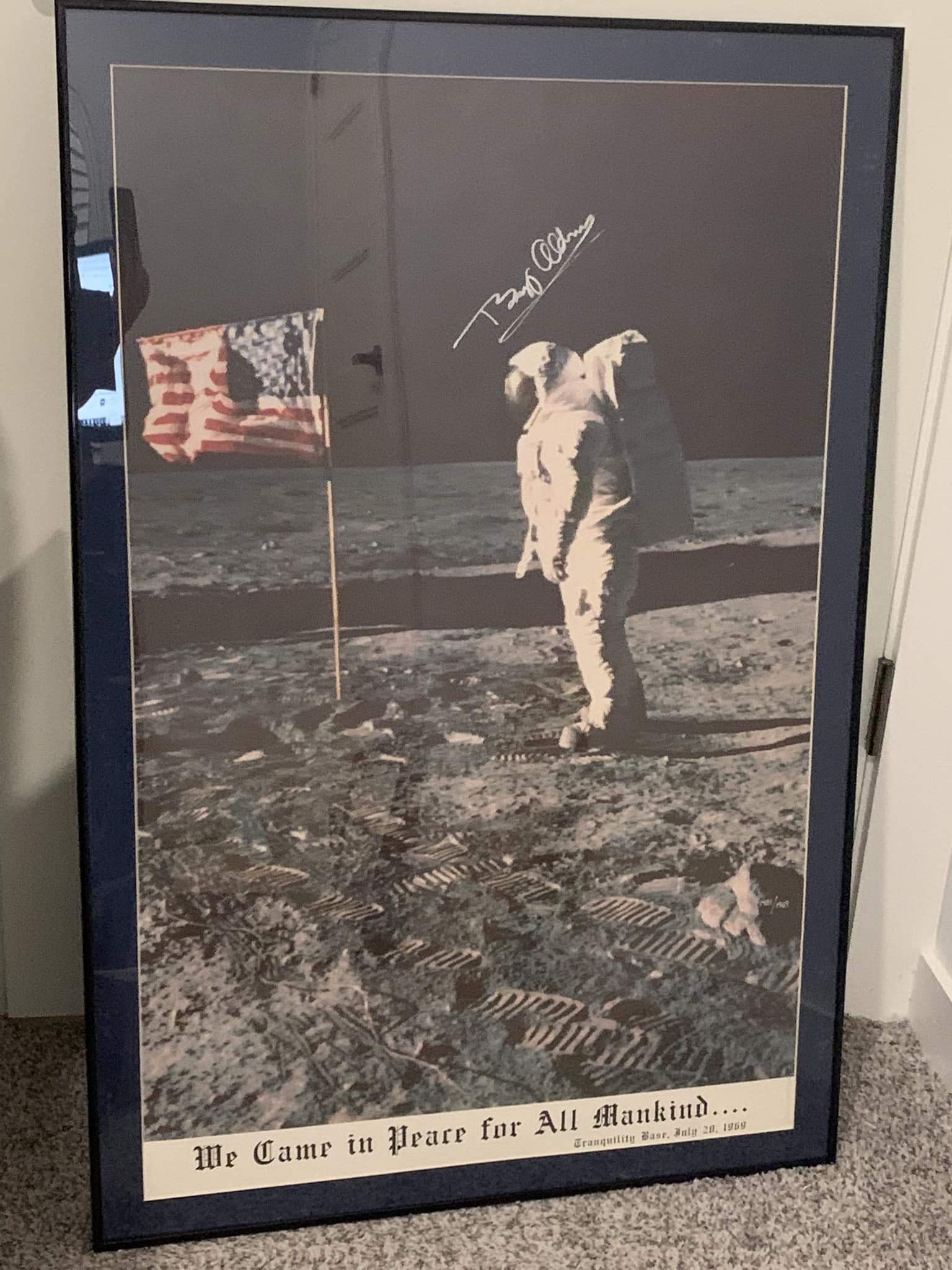 Buzz Aldrin signed Apollo print from 1969