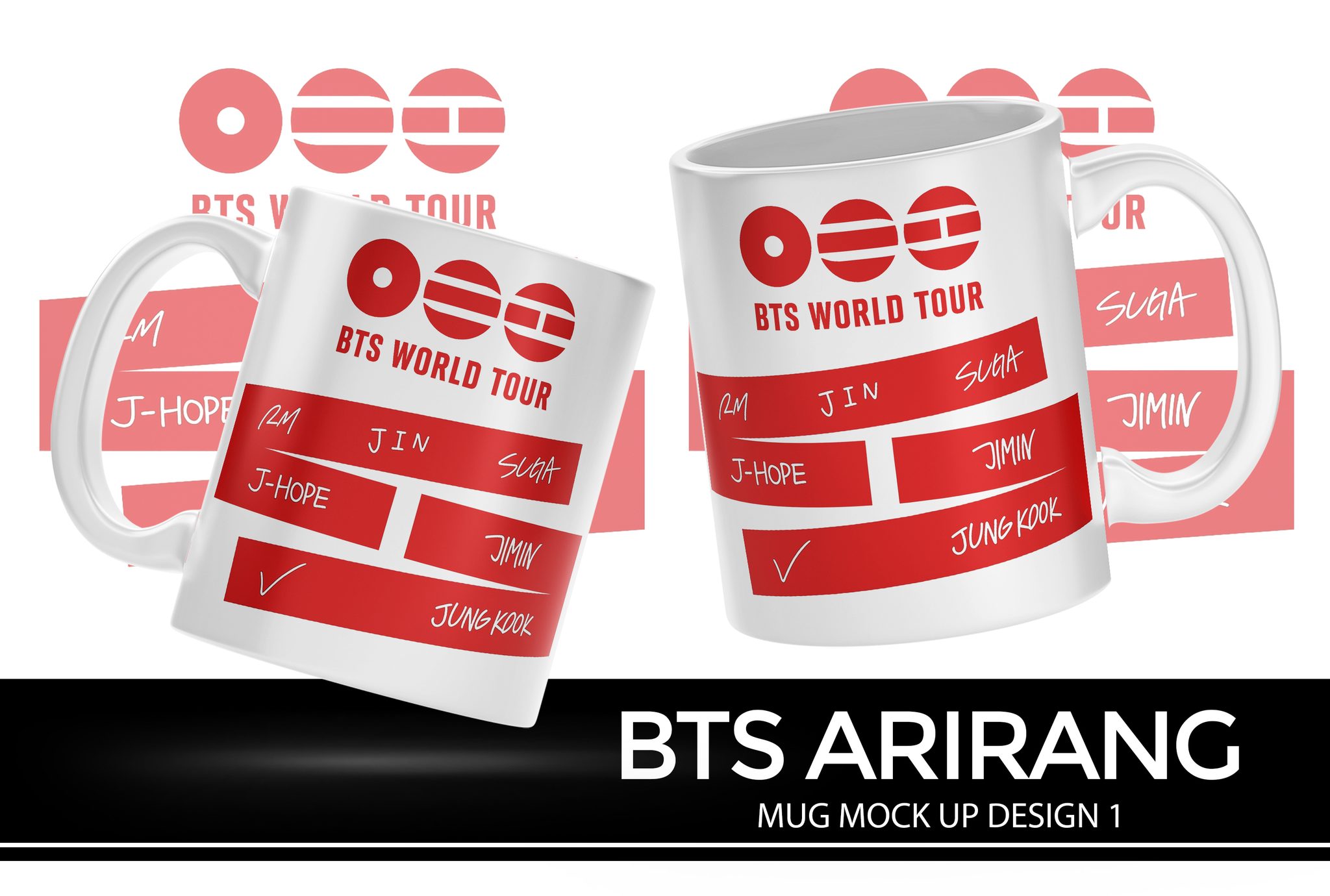 BTS ARIRANG. 7 DESIGNS AVAILABLE. PNG. HIGH RESOLUTION. MOCK UP