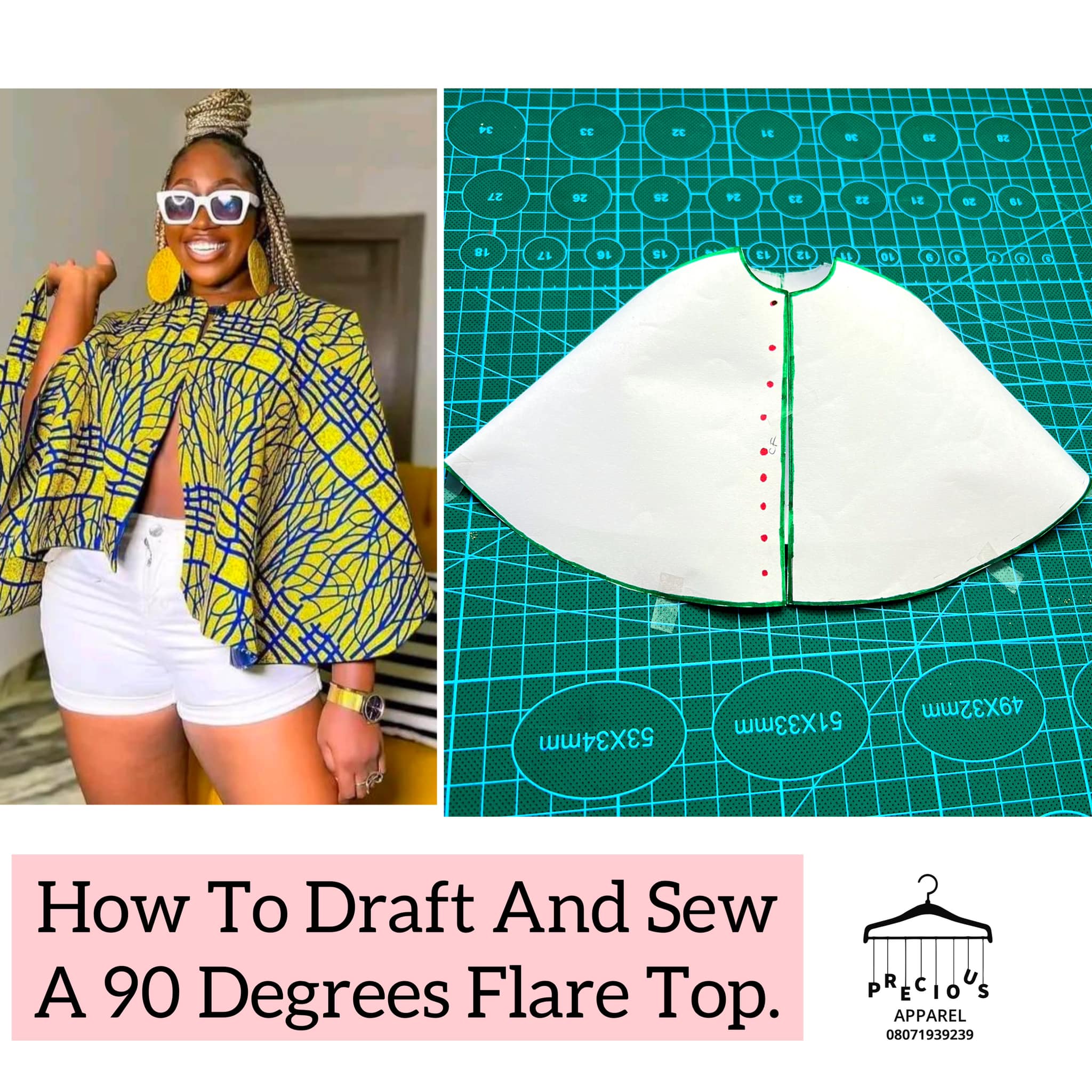How to sew a 90 degrees top with wax print