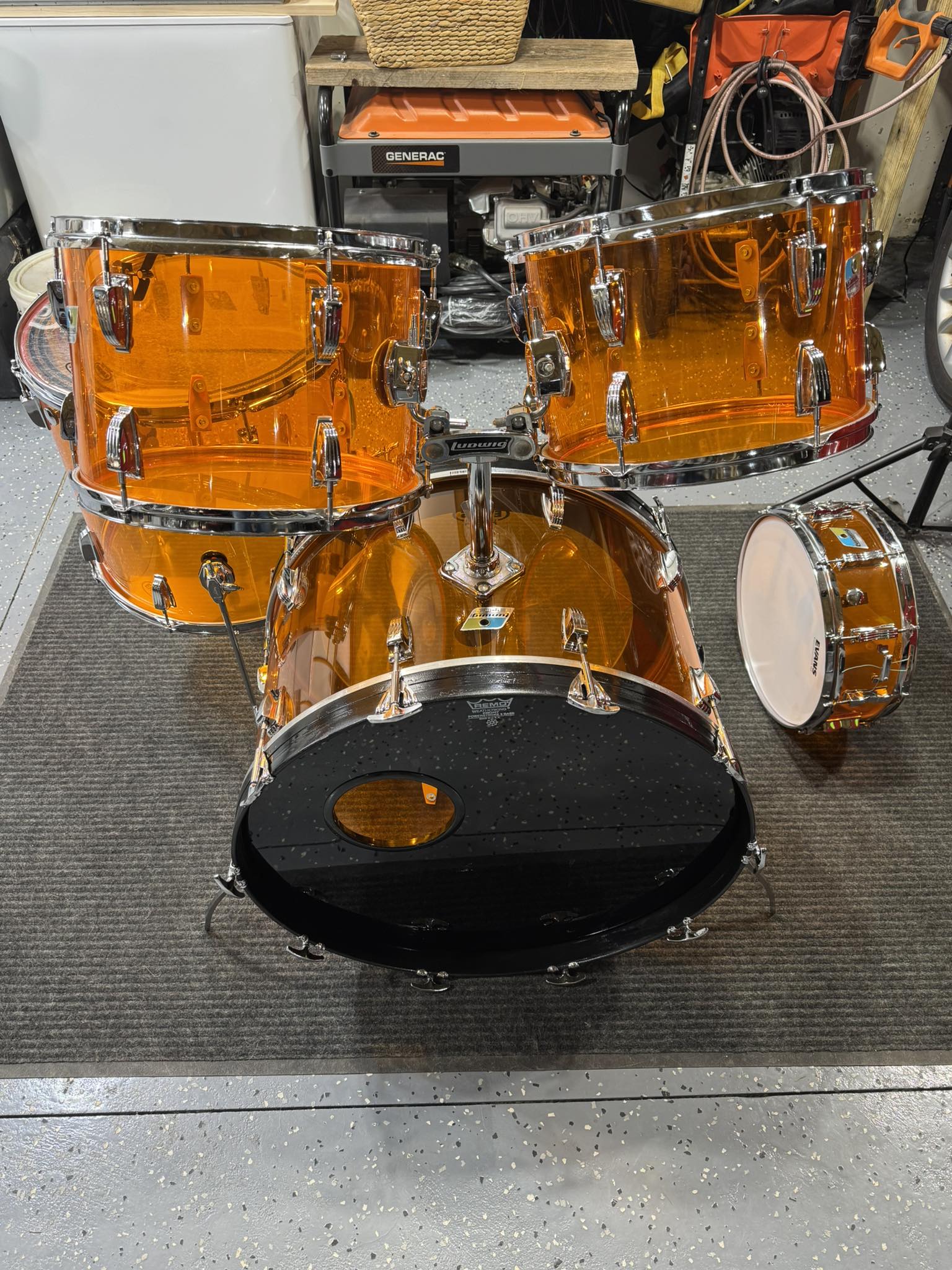 $895 Ludwig 4pc Butcher Block Drum Set! 1976, Made in the USA 3ply 