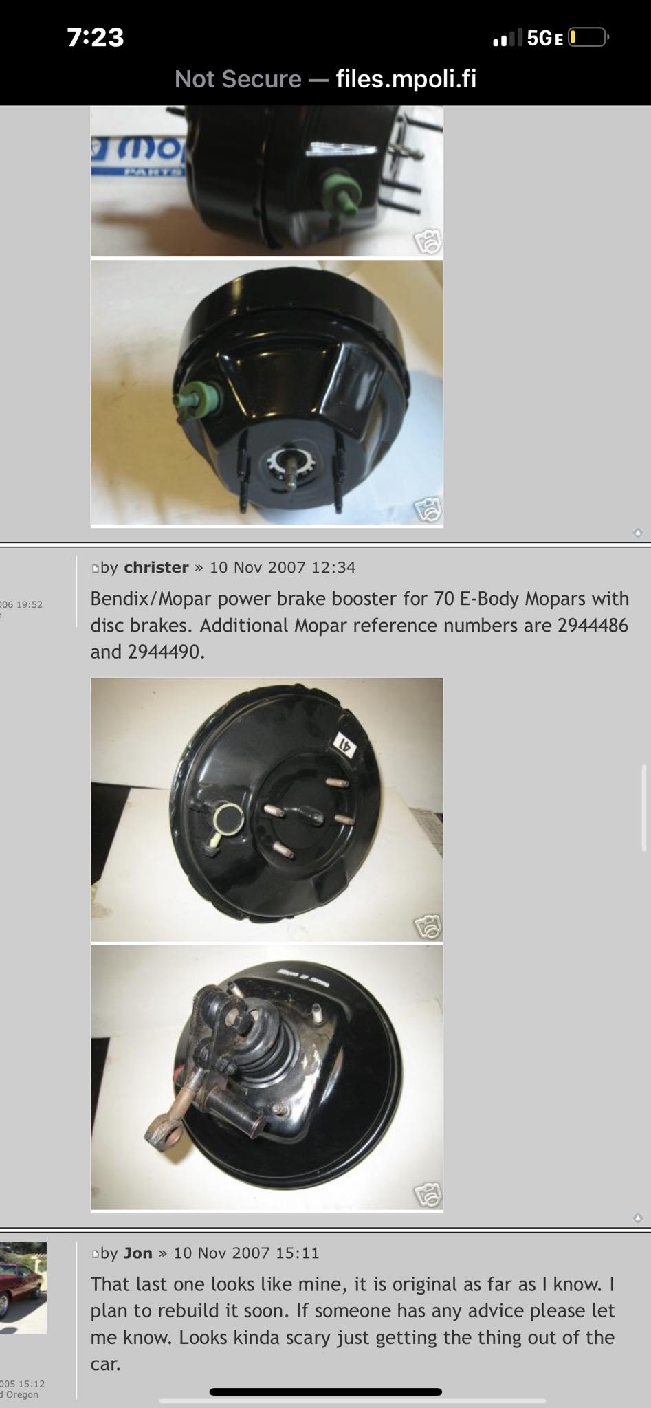 Brake booster for 1973 Dodge Challenger and other Mopar vehicles