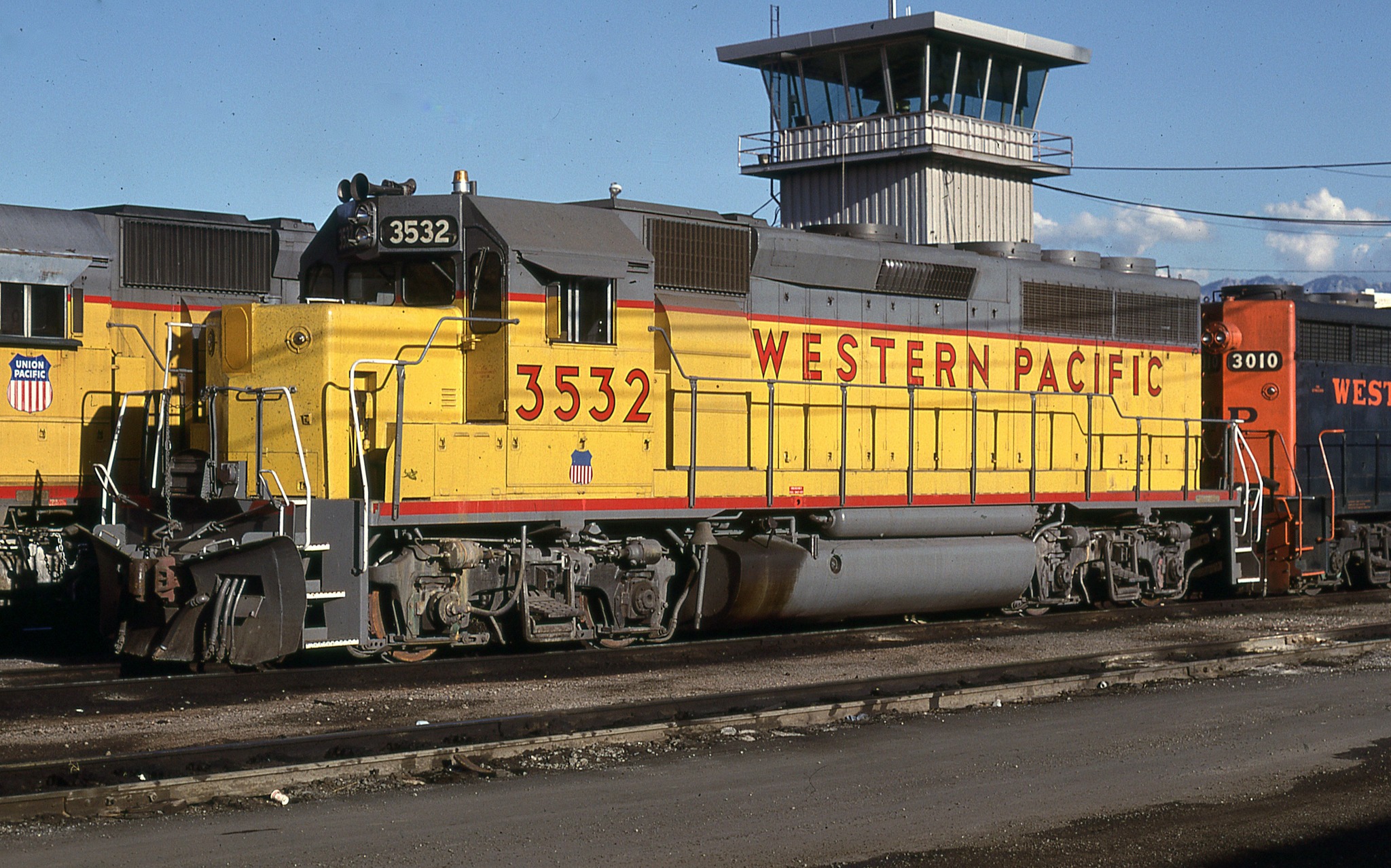 Western Pacific GP40 3532 at Salt Lake City. September 4, 1983.My 