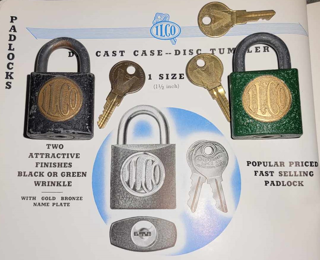 Vintage ILCO 1940s padlocks from Fitchburg MA