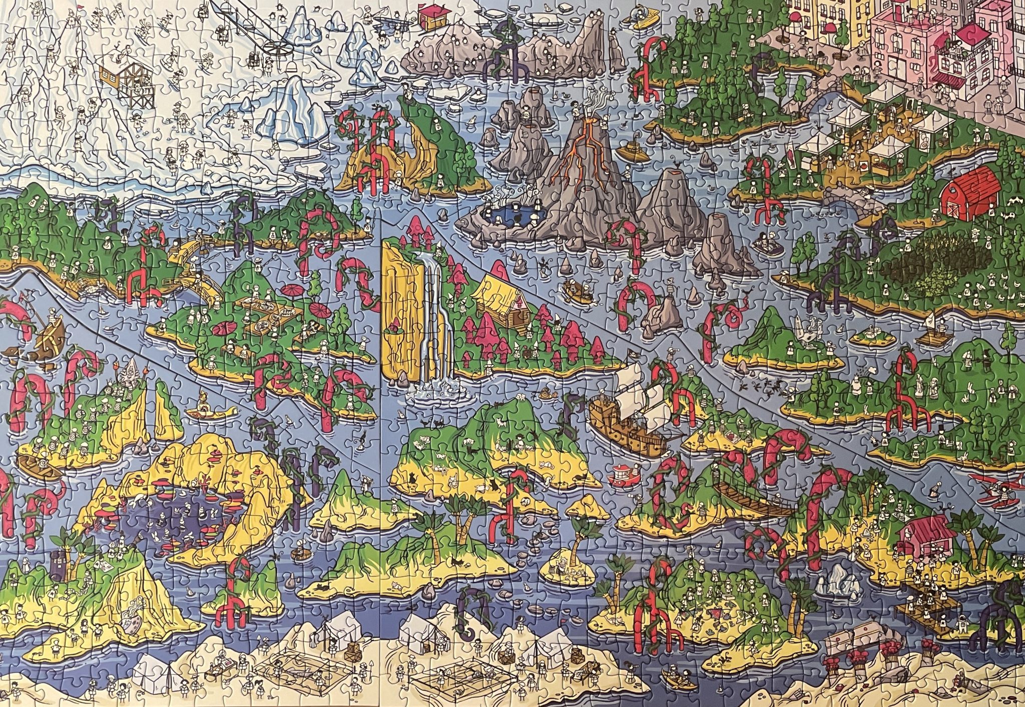 Unusual 1000-piece puzzle 'The Happy Isles' by Magic Puzzle Company