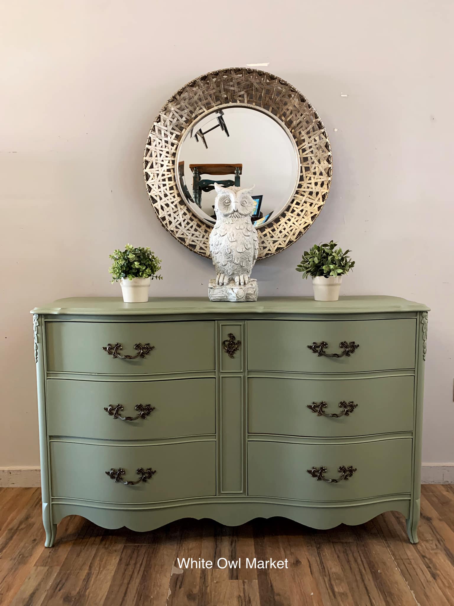 sage green and white dresser shadow refinished chest Collection-Girls-Dressy