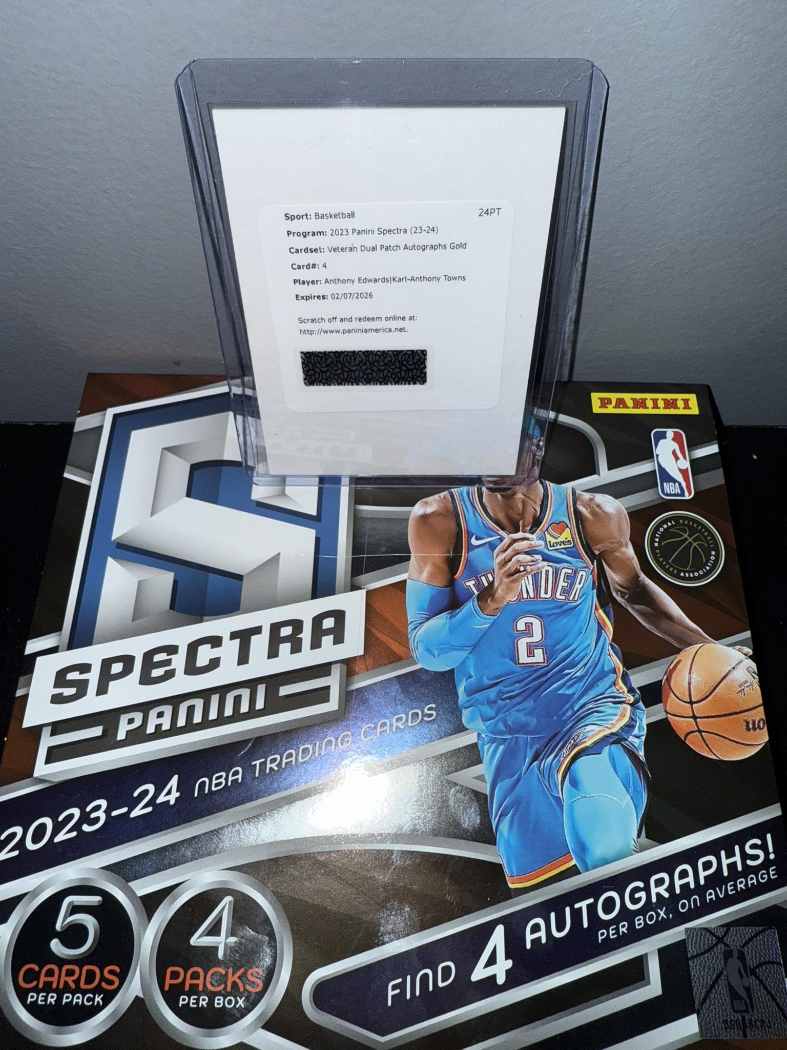 Dual auto of Anthony Edwards and Karl-Anthony Towns in 23/24 