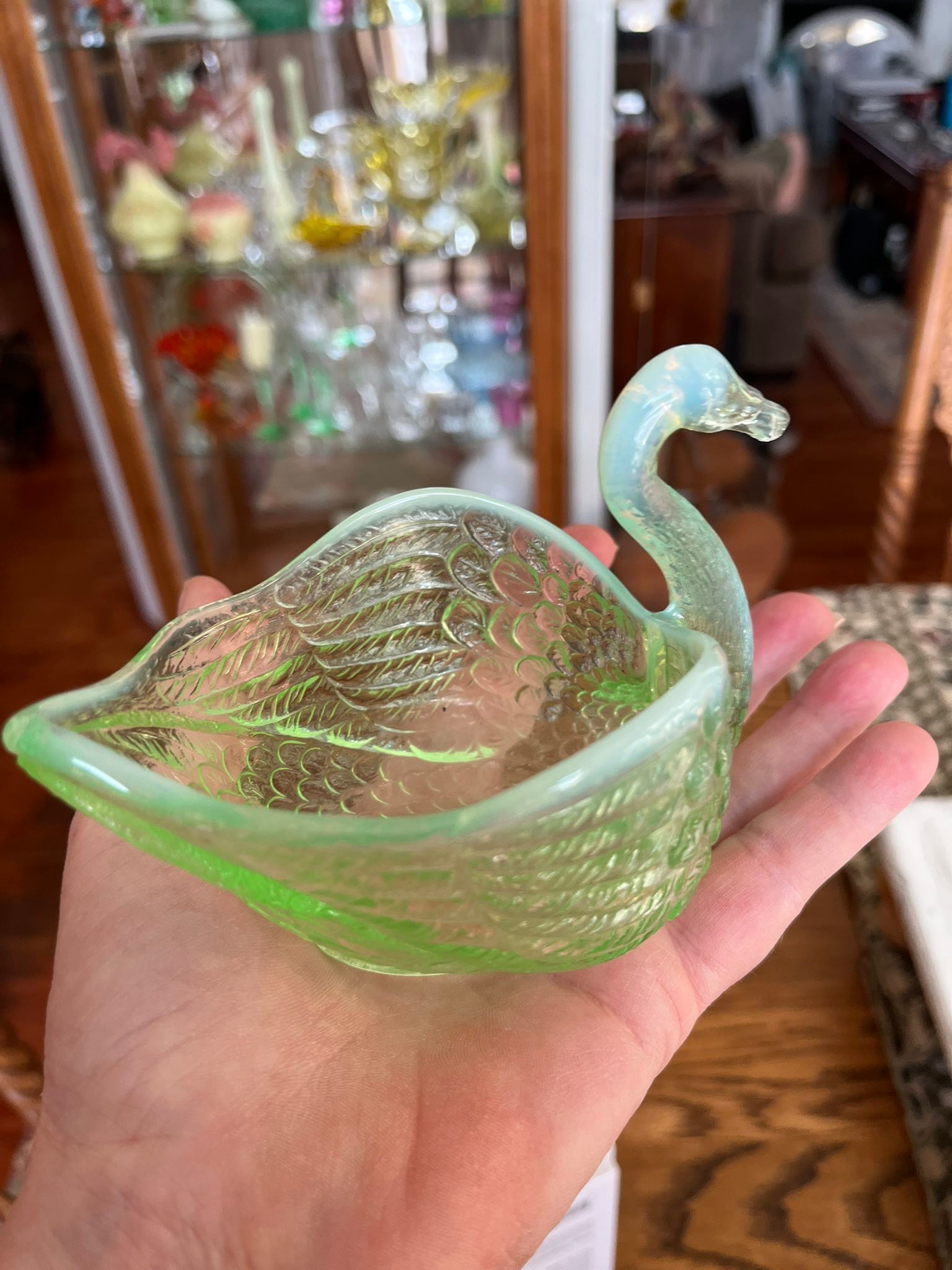 Swan glass I think maybe a candy dish?