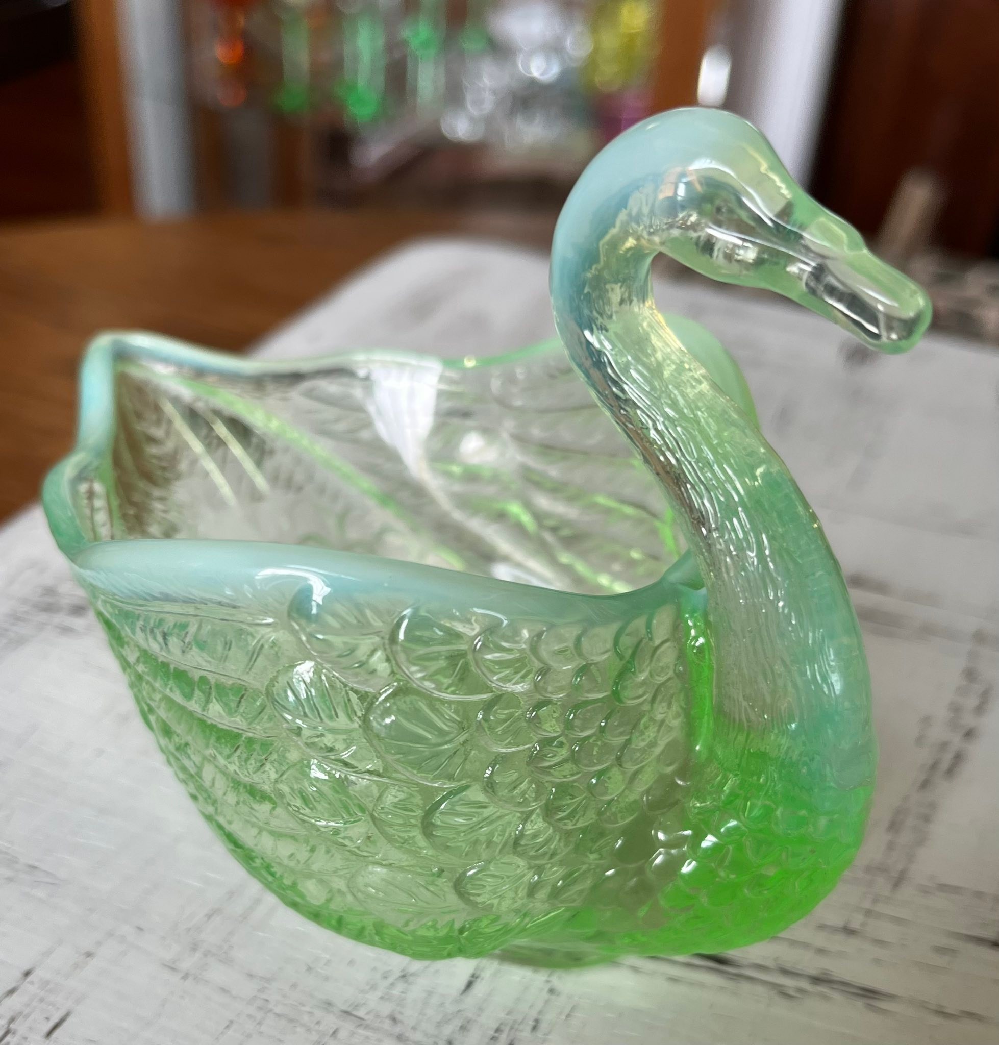 Swan glass I think maybe a candy dish?