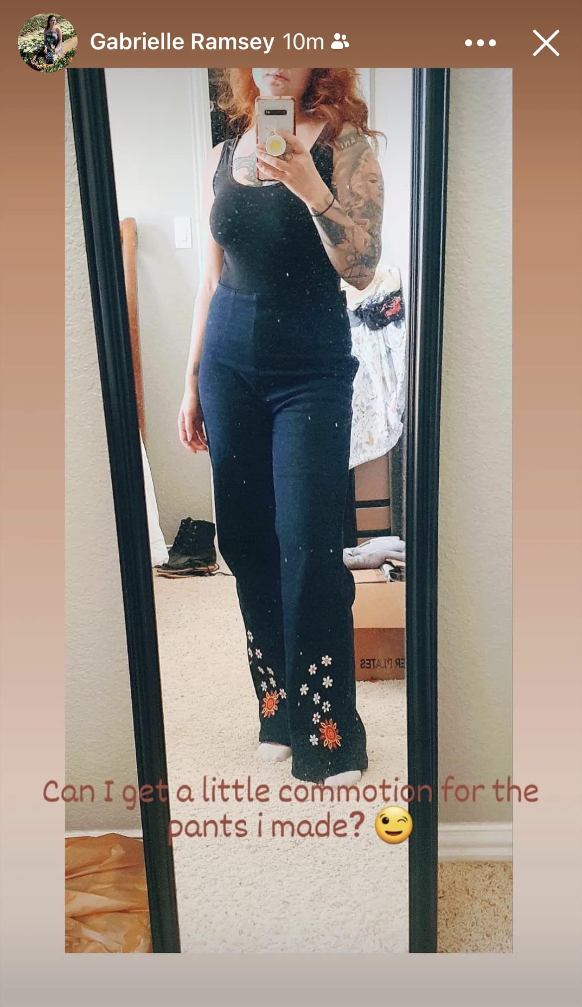 Molly's first patchwork pants sewing project