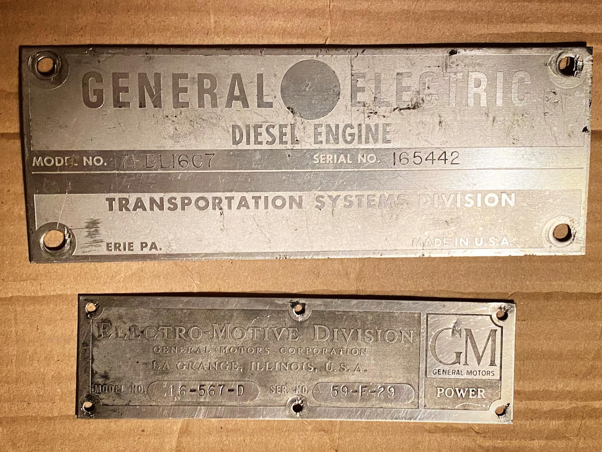 Vintage 1920's General Electric brass emblem plaque