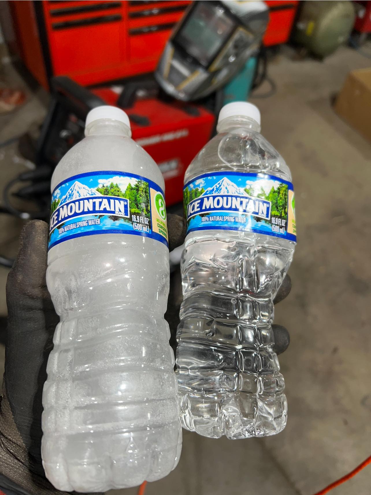 bac water froze Frozen bottle next to liquid water bottle in shop liquid b12 pets Liquid Sizes:500ml VB12 + SE Injection