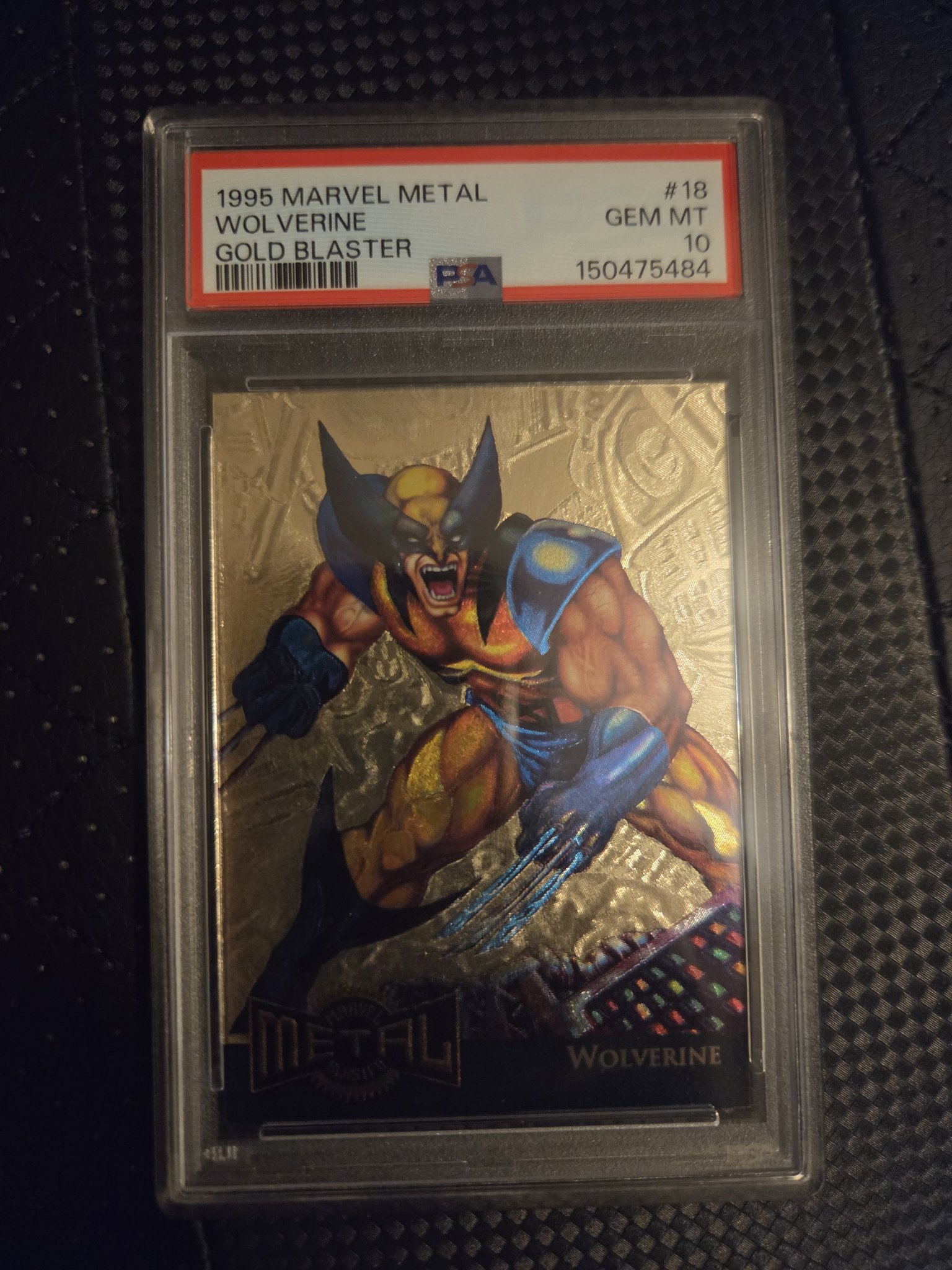 Rare 1995 Marvel Metal Wolverine Gold Blaster #18 GEM MT 10 Card