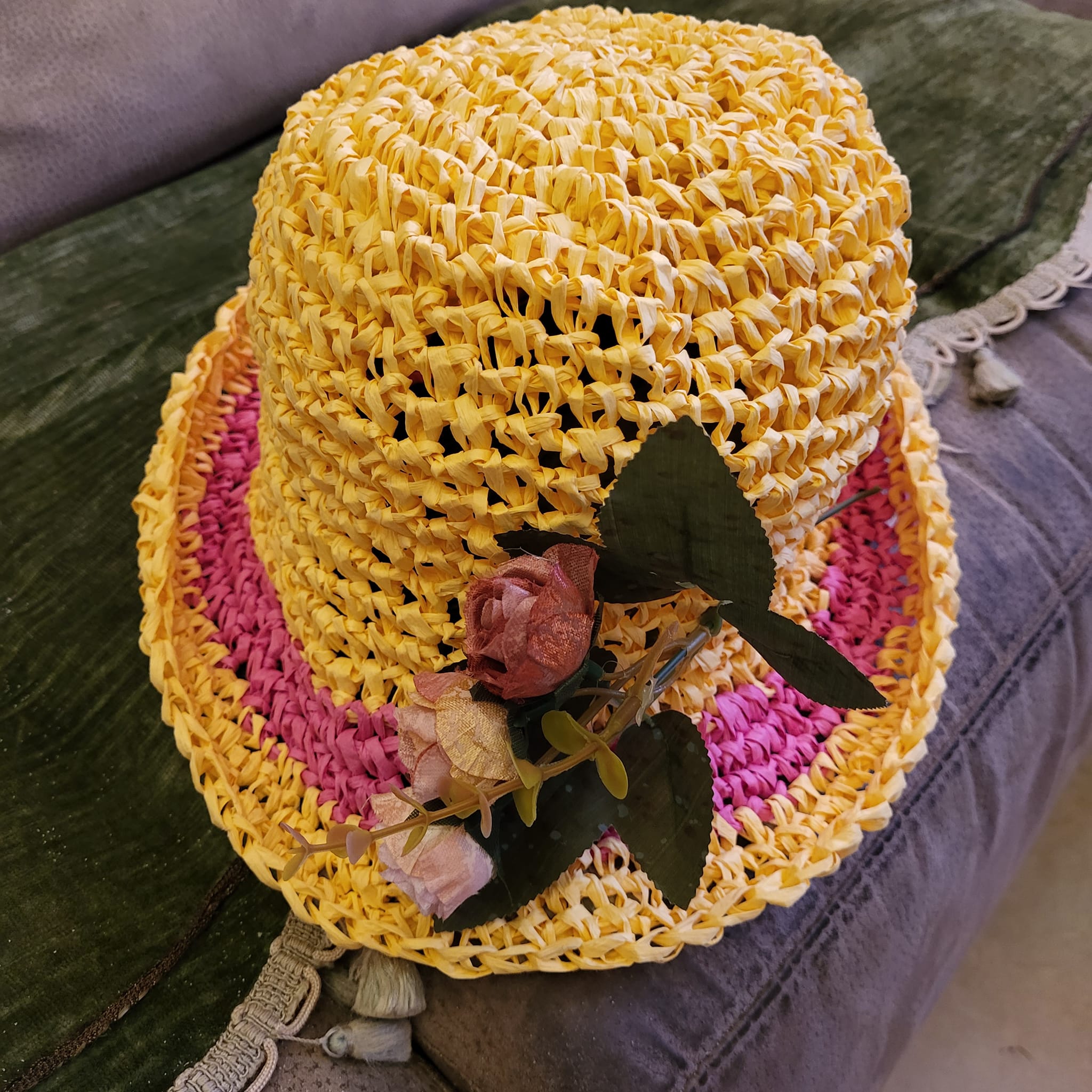 cappello da uomo e donna in lana a righe fatto a mano all'uncinetto... | su