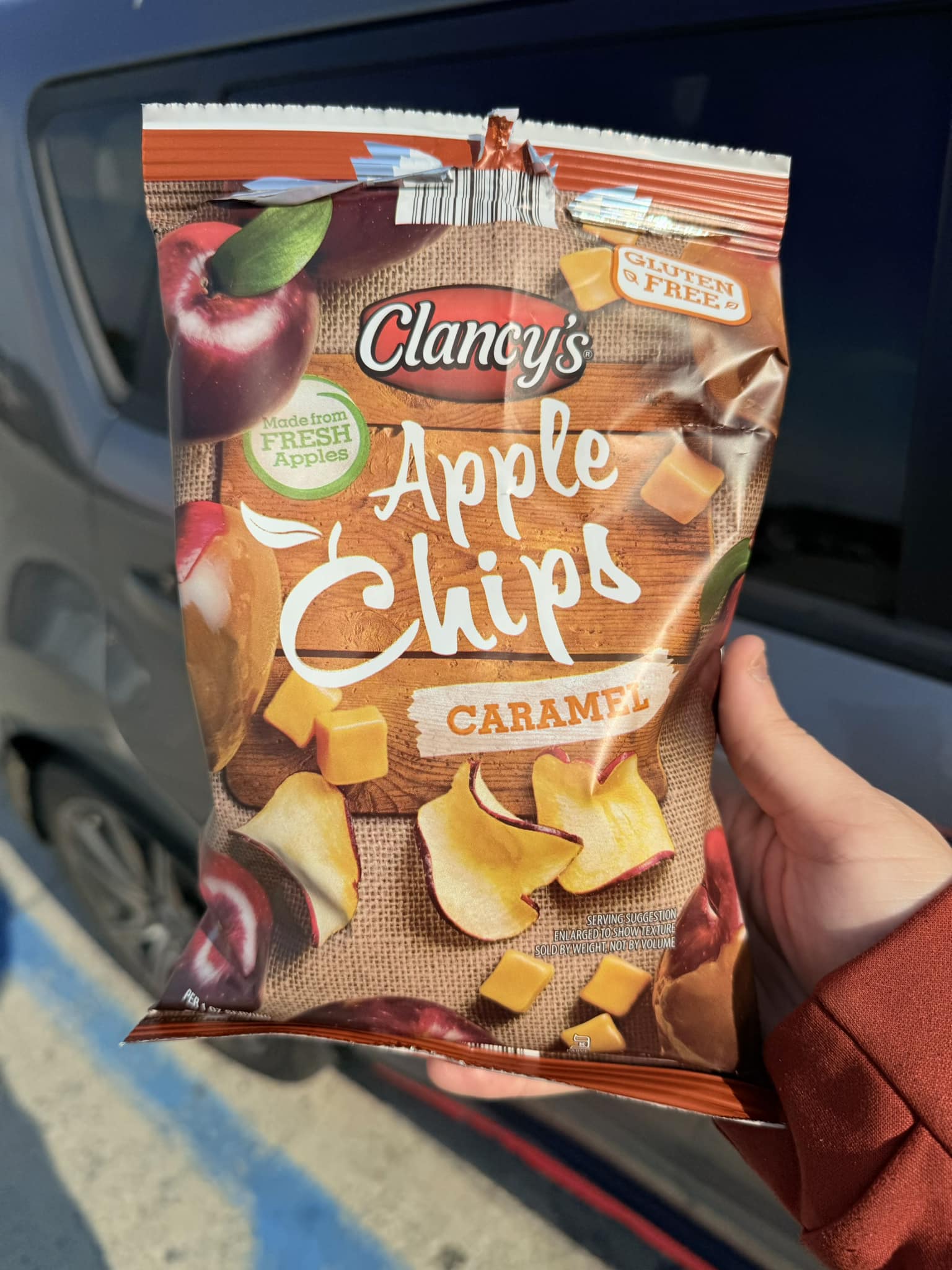 Clancy's honey roasted pineapple habanero chips found at Aldi