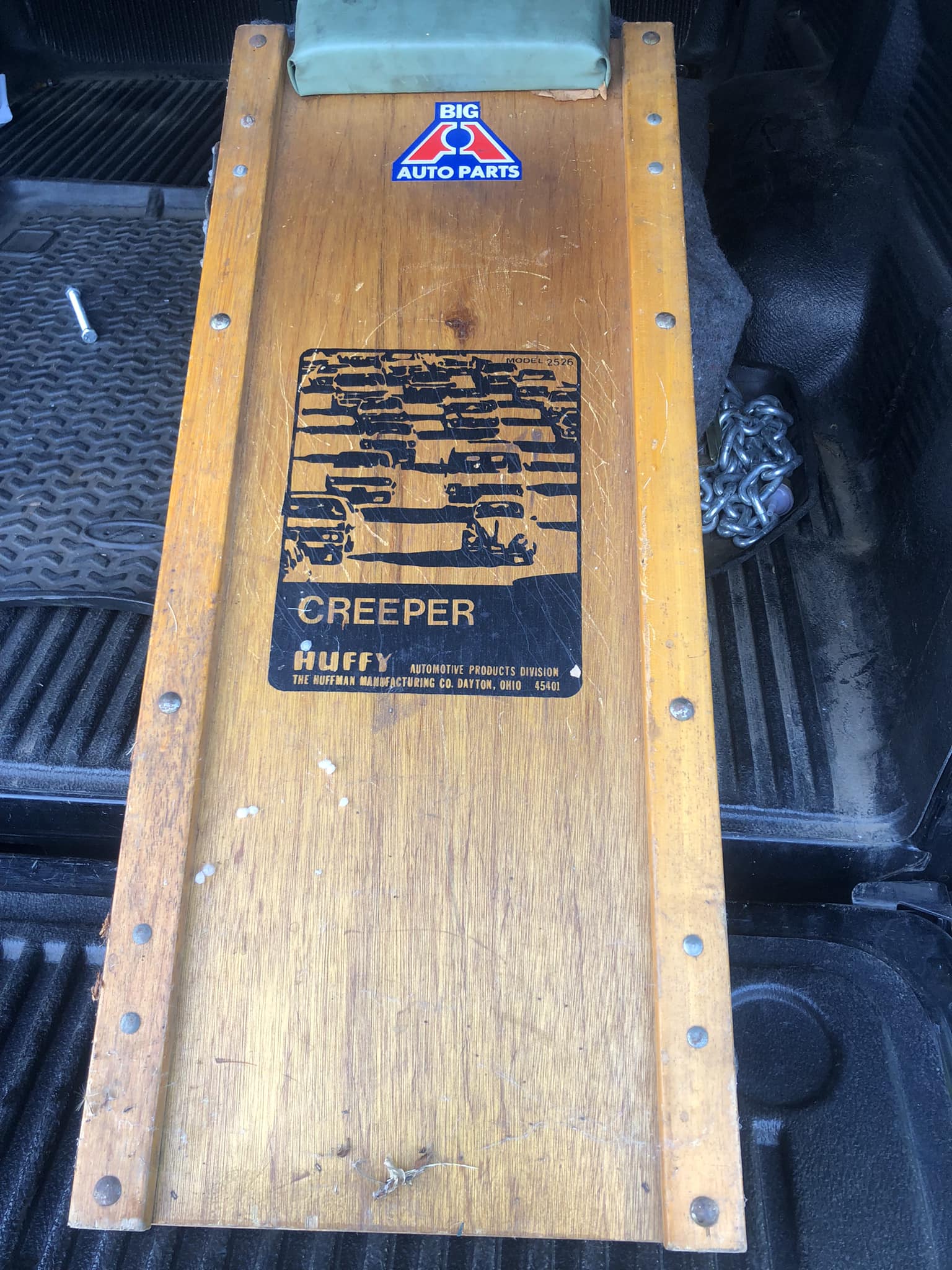 Vintage wooden creeper found with hidden bug print