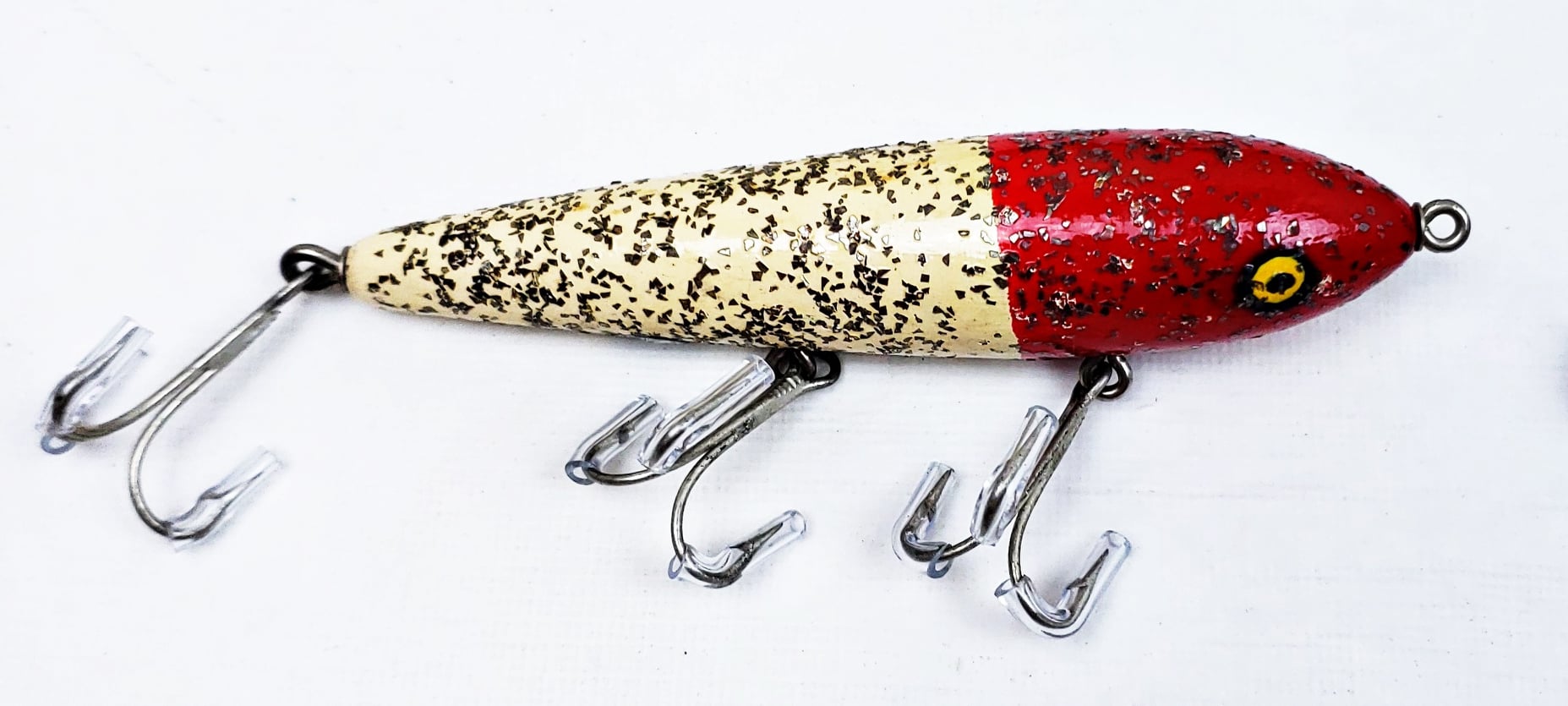 dillinger fishing lures Vintage Eger Bait Mfg Green & Black Baby Lure For Sale It has a hyper fluttering action that closely imitates the action of a fleeing bait fish Antique Fishing lure collection, Eger