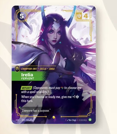 Irelia Fervent Riftbound overnumber 225 Sell Irelia - Fervent