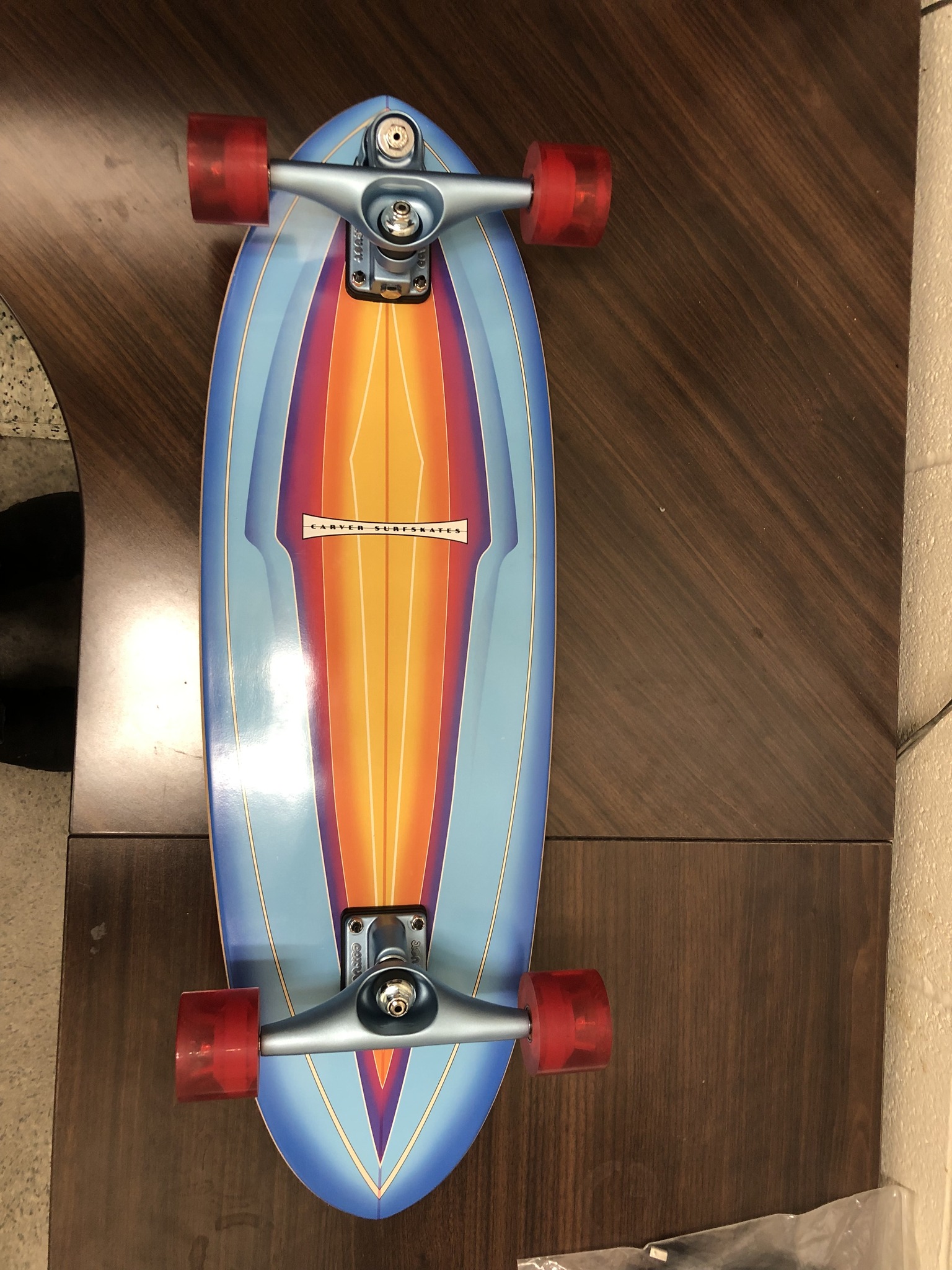 Surfskate setup: Carver Blue Haze with C7 Impala Blue trucks and