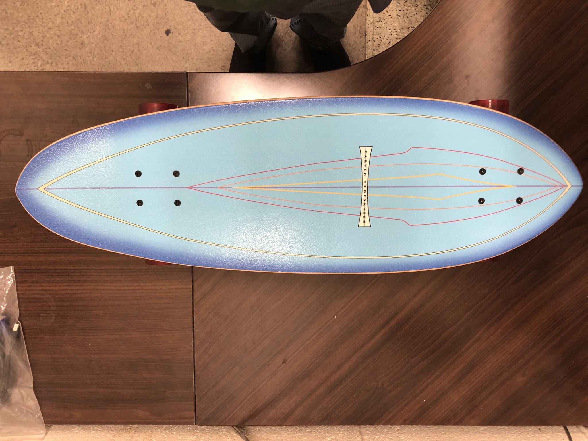 Surfskate setup: Carver Blue Haze with C7 Impala Blue trucks and