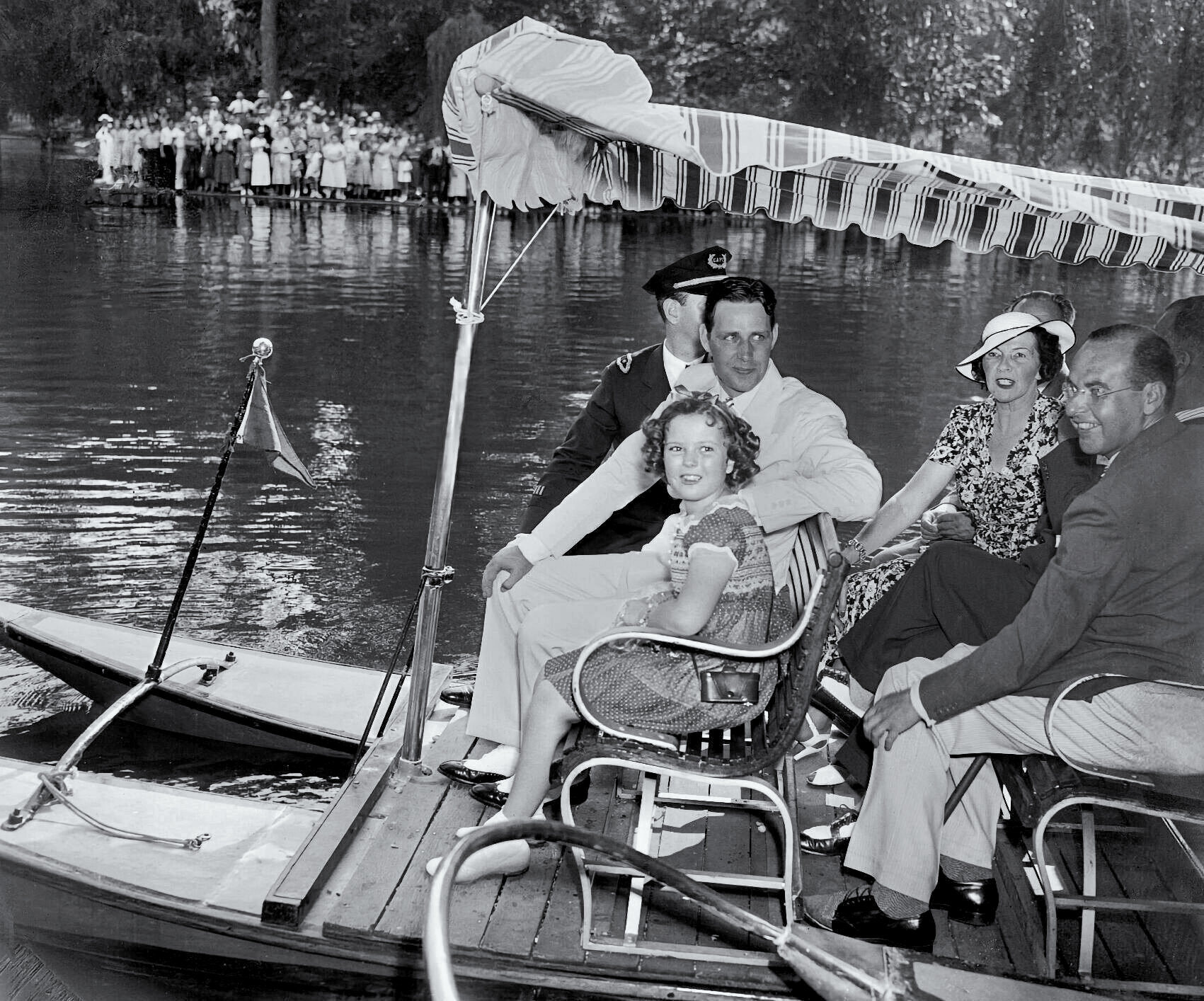 Shirley Temple in Boston Public Garden with Mayor Maurice Tobin