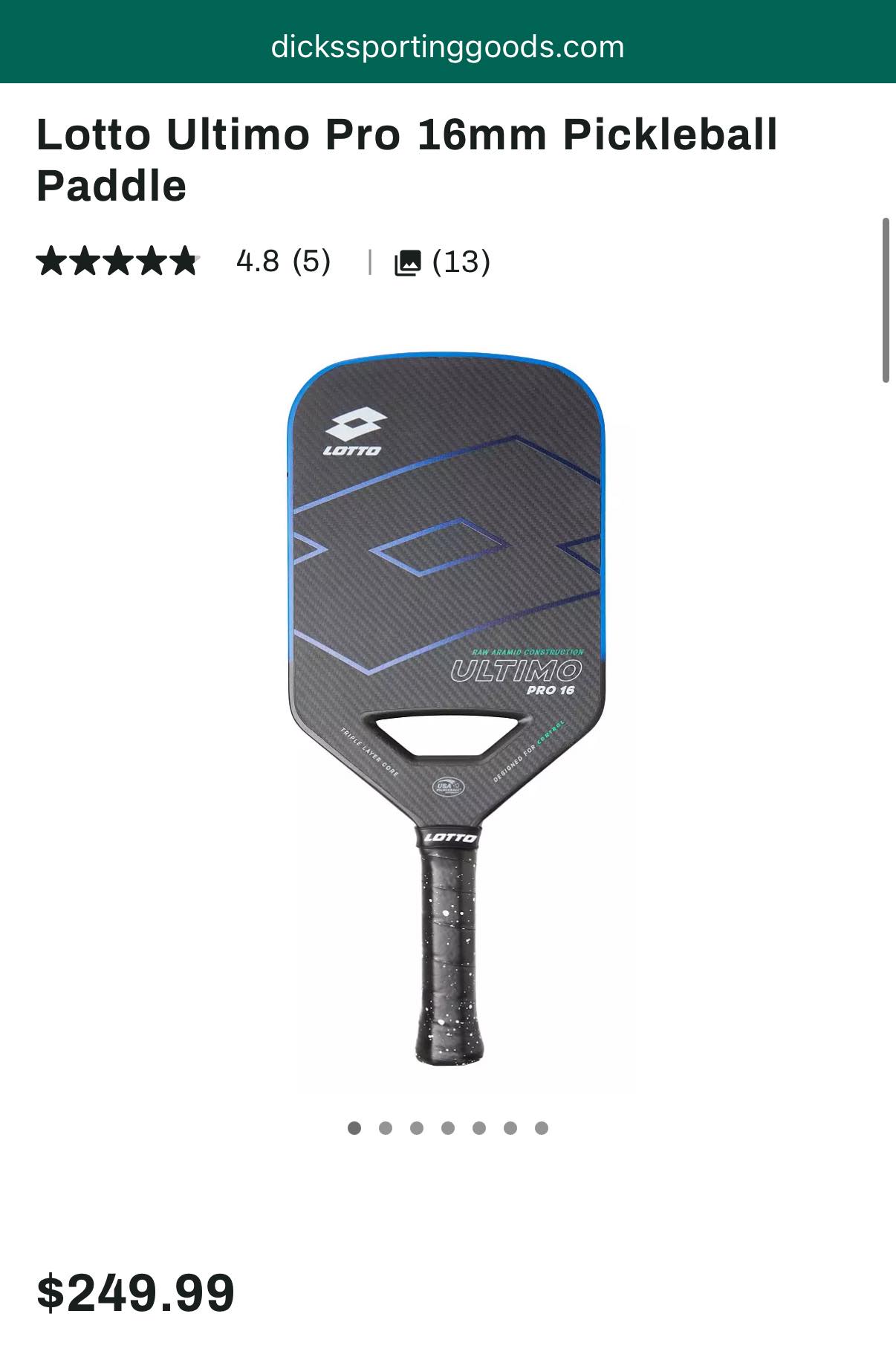 What do you think about the Lotto Ultimo Pro 16mm Pickleball Paddle?