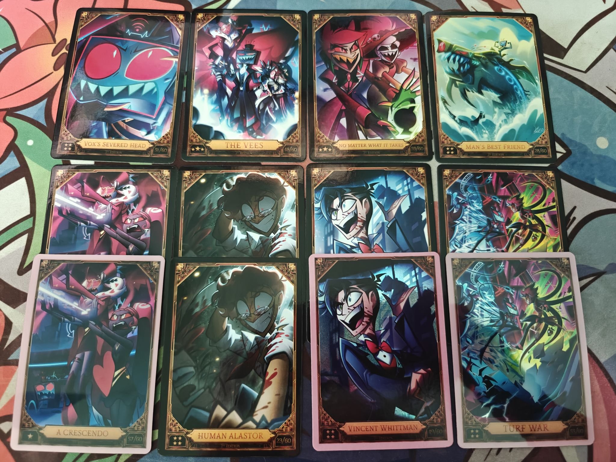Hazbin Hotel Vox and Alastor trading card pulls