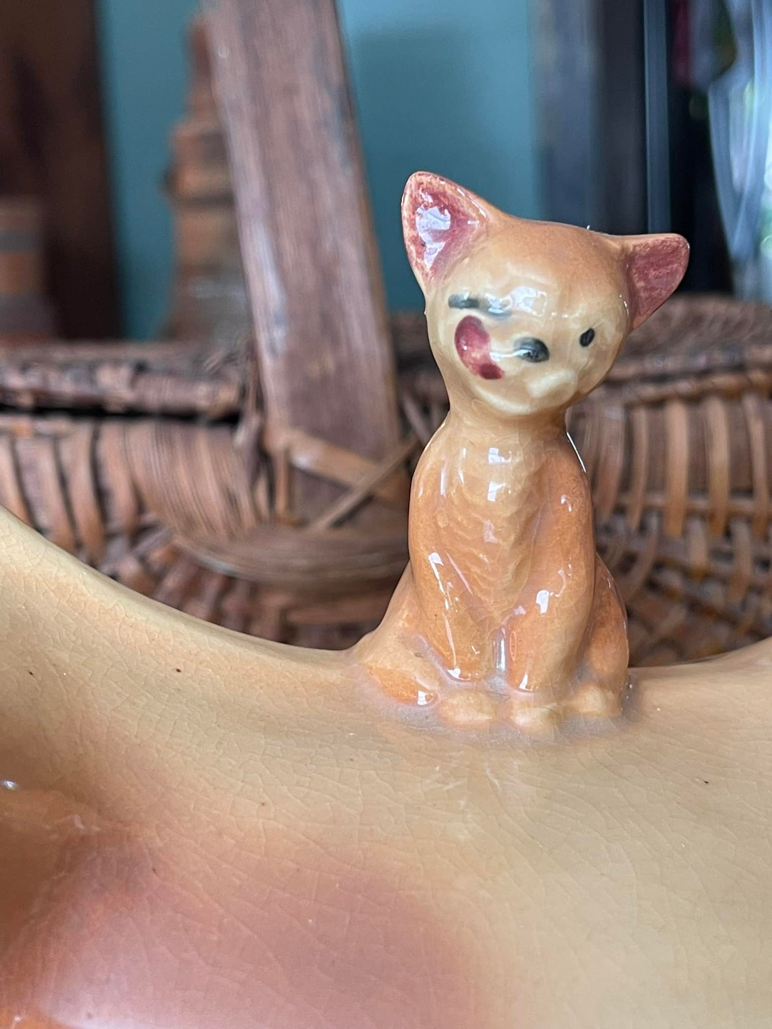Vintage 1940s brushed cow cookie jar for sale
