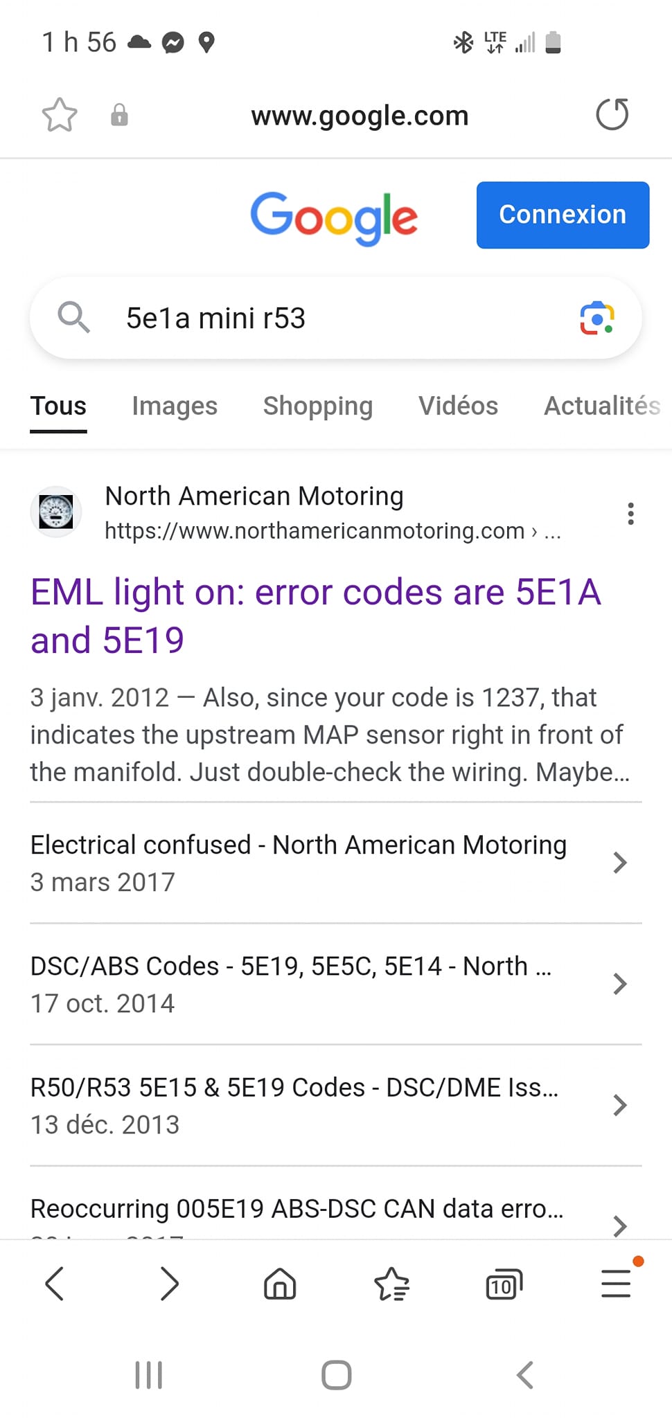 does anyone here have this code before? mini r53, no reponse on