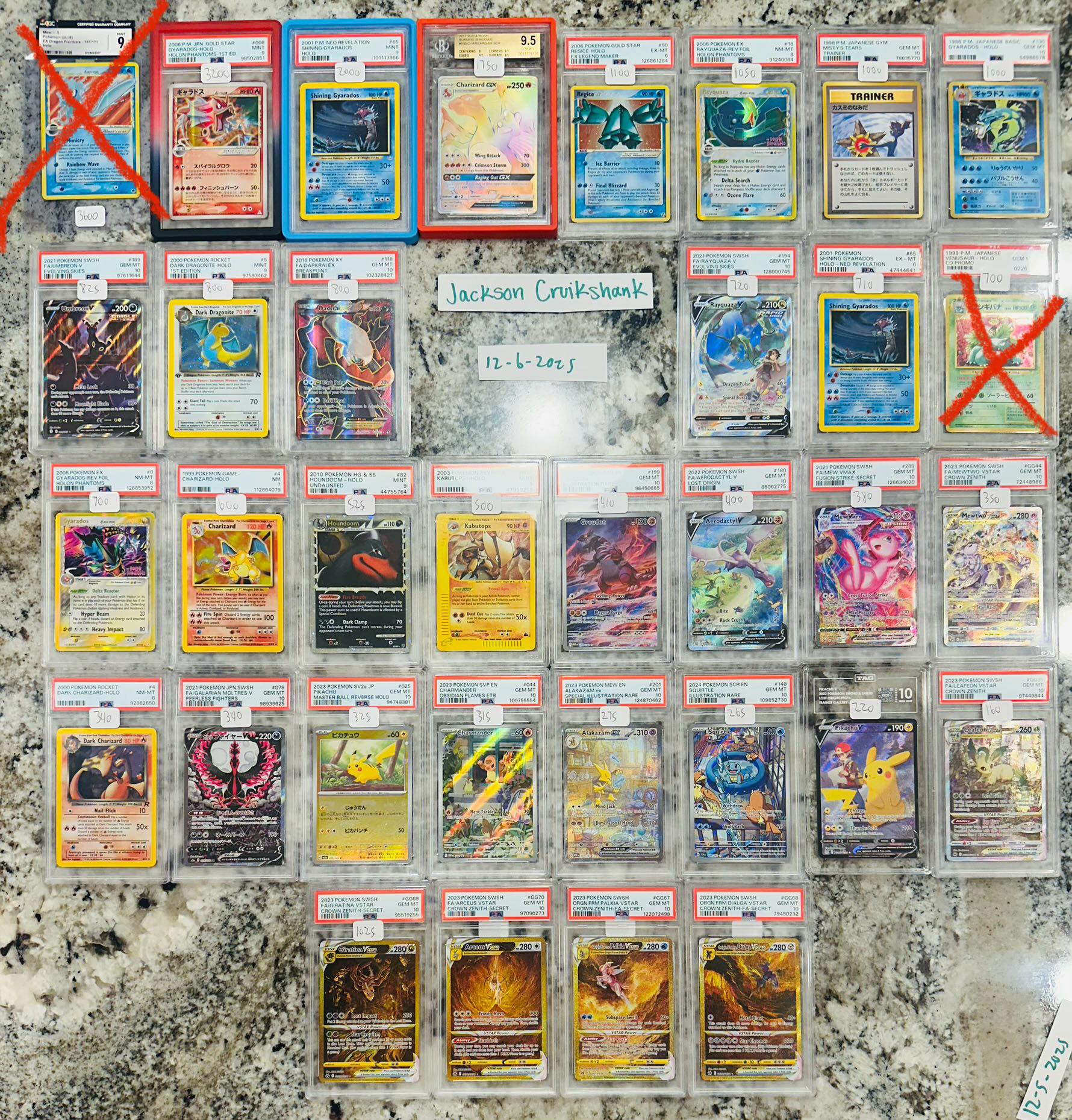 Japanese Pokémon cards for sale, various prices, PayPal G/S accepted
