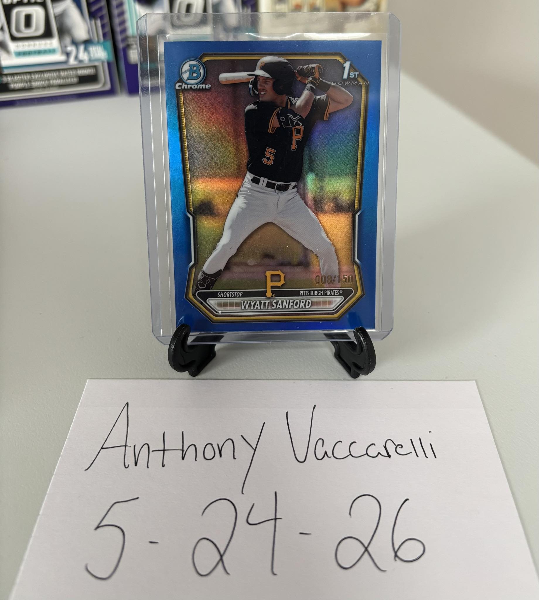 For Sale: 2026 Bowman Chrome 1st Blue , Wyatt Sanford /150! $30 PWE