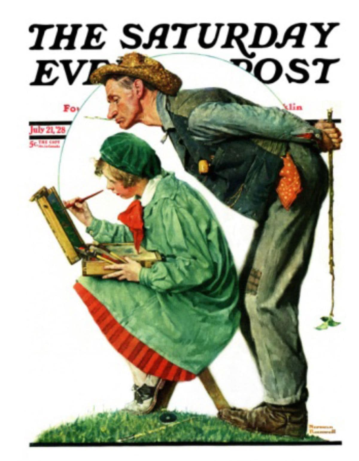 Plein air artist will relate to this 1928 cover of the Saturday