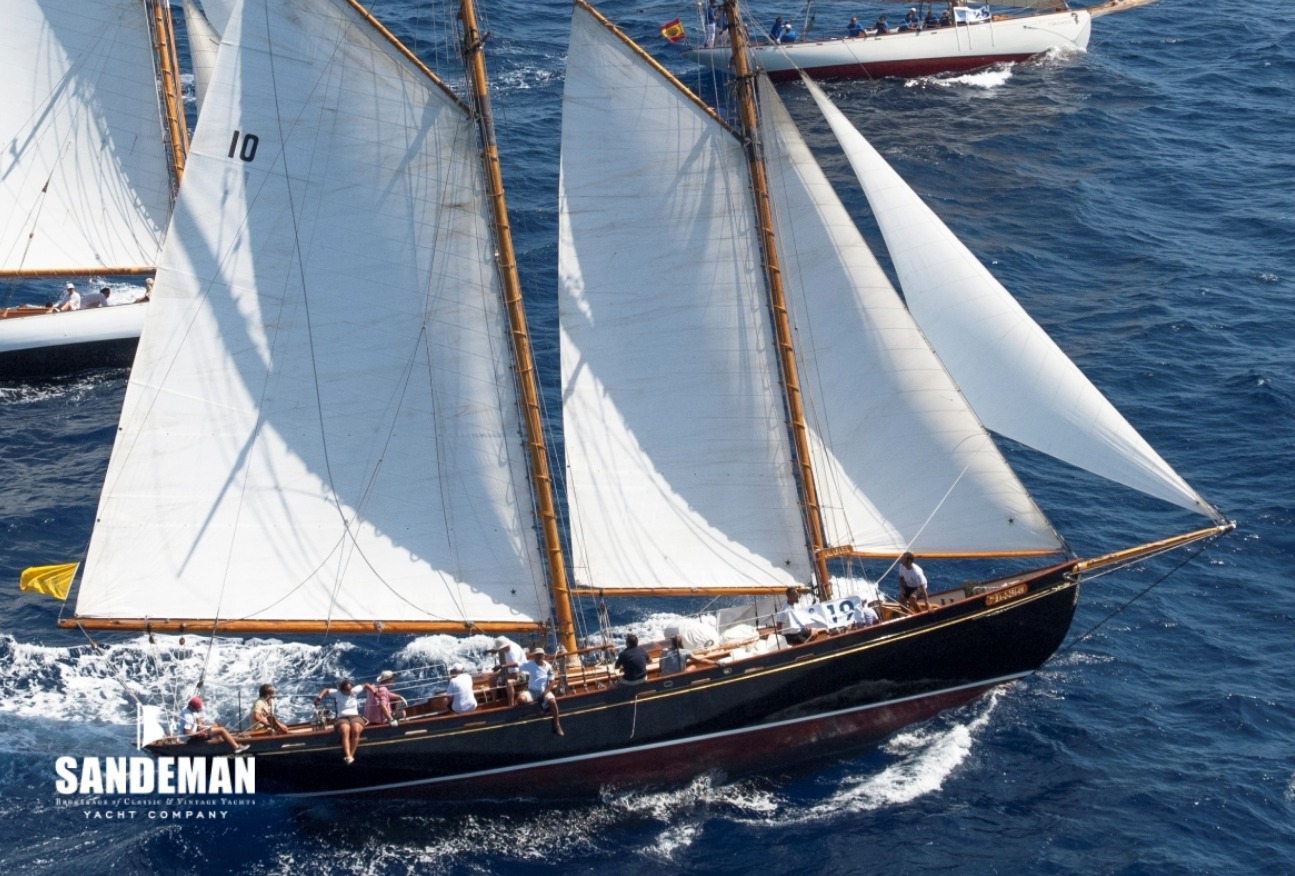 ADVENTURER is Alex Child's 52 foot, gaff rigged schooner. Launched