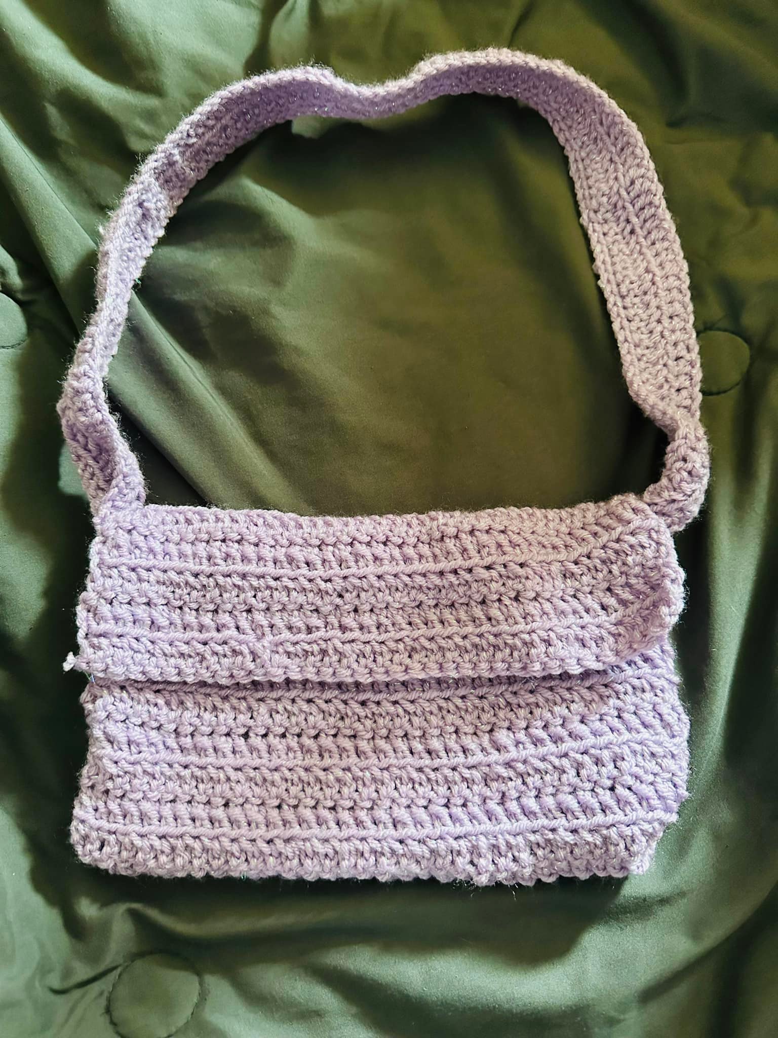 Lavender sparkle crochet bag tutorial for beginners