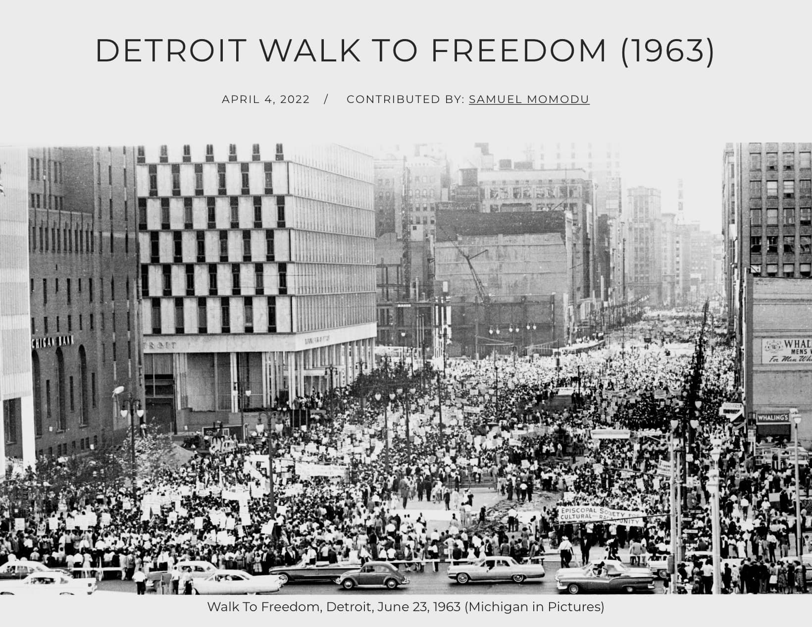 OTD In 1963, my father led the Walk to Freedom in Detroit, where