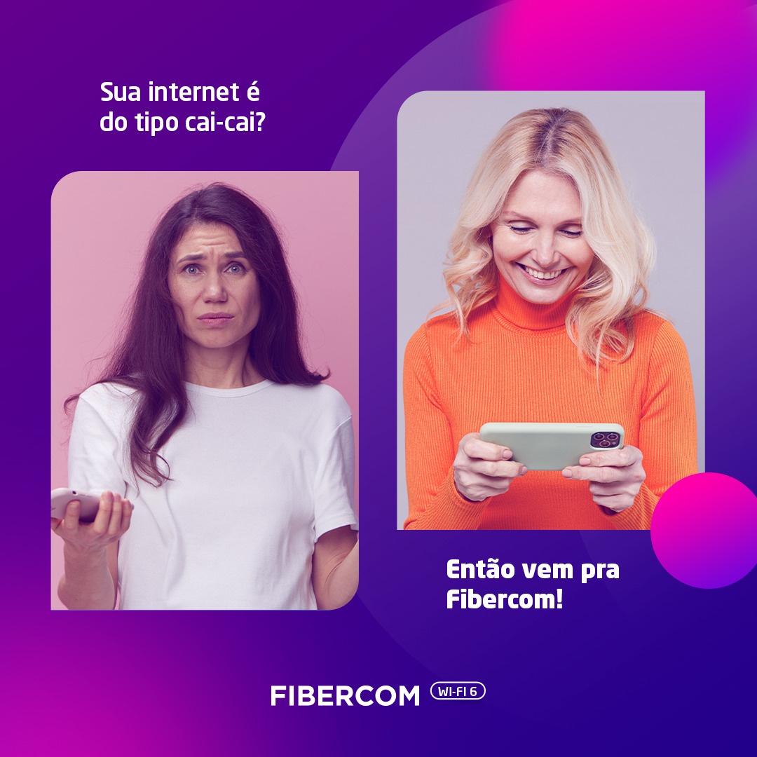 Fibercom - Só a tecnologia Wi-Fi 6 entrega: 👉 velocidade...